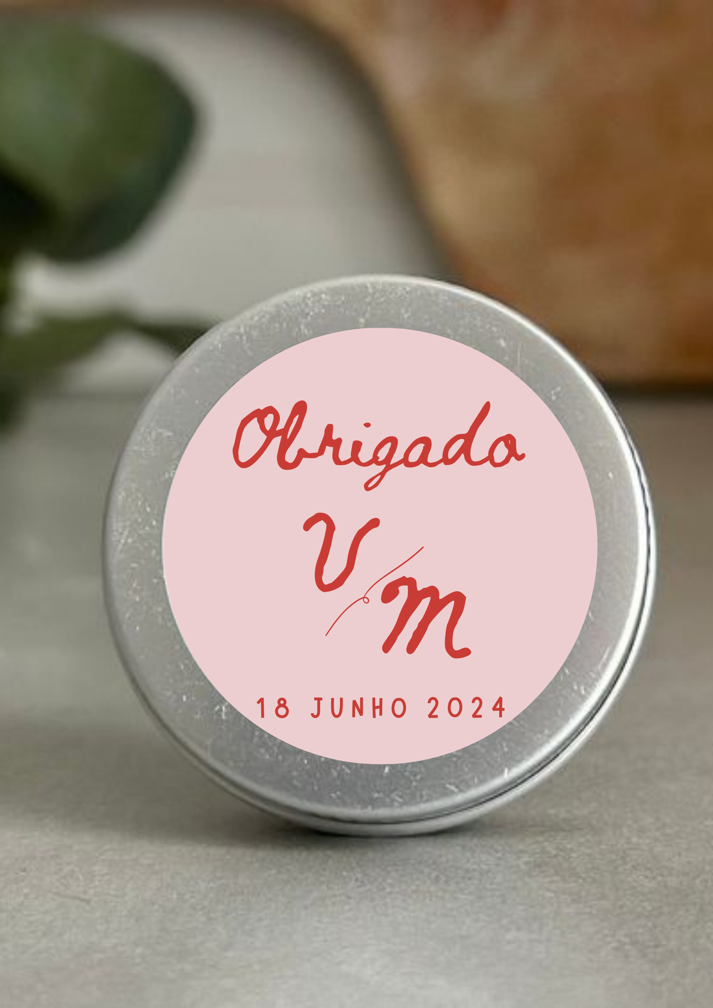 Etiqueta Redonda Grande - Tema Laço Vermelho