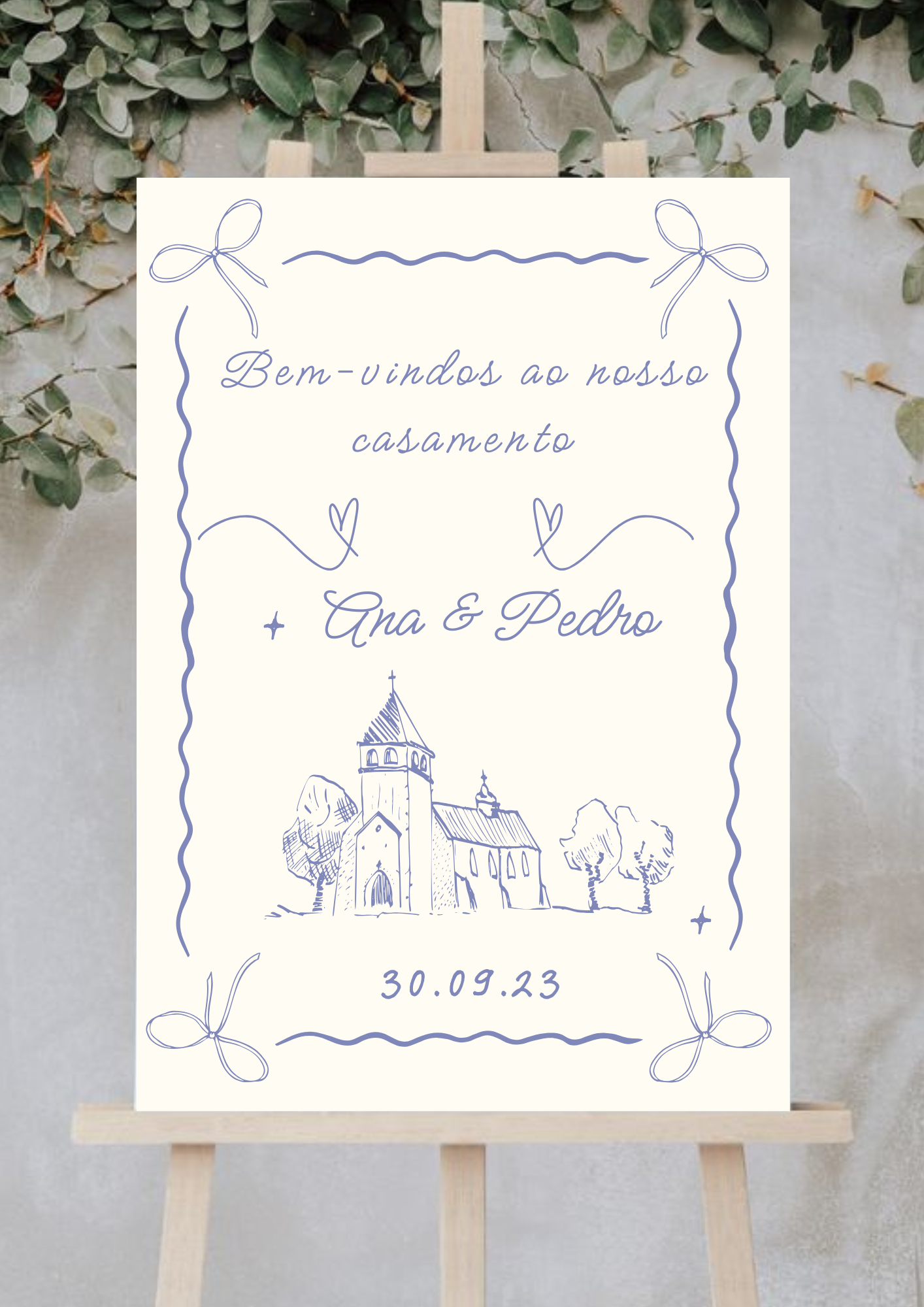 Placa de Boas Vindas - Tema Ilustrado