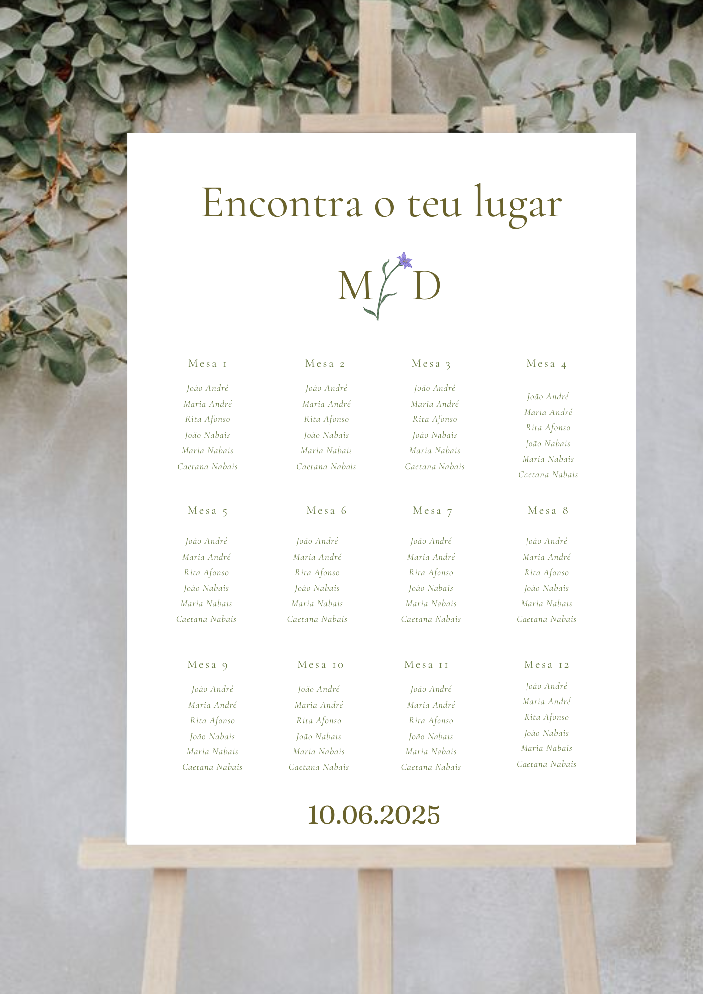 Placa de Lugares - Tema Papoilas