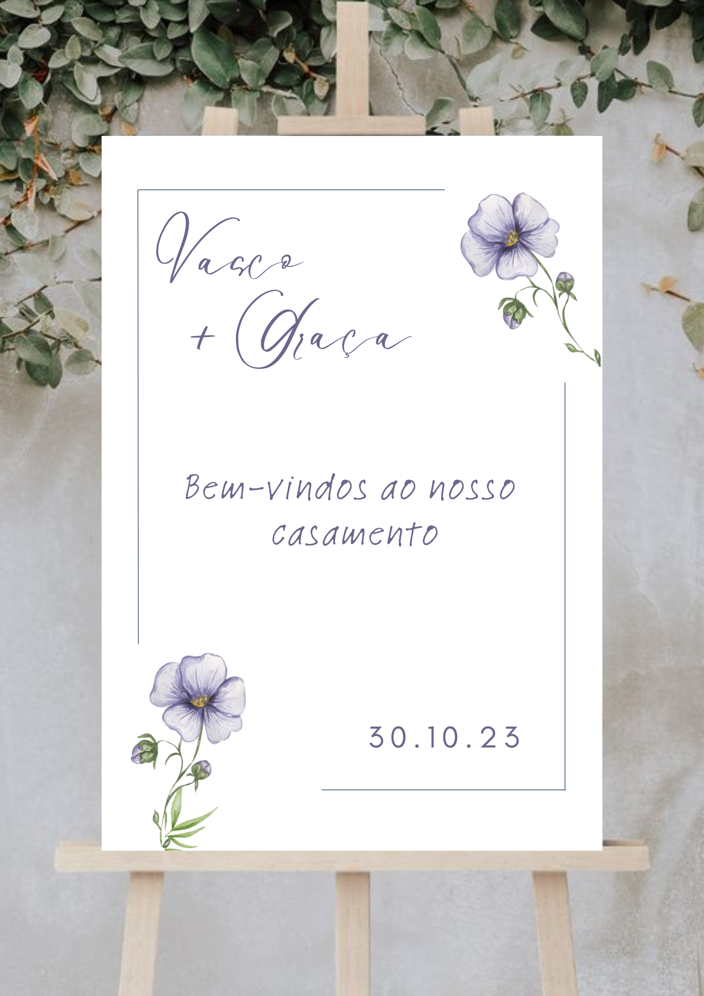 Placa de Boas Vindas - Tema Violeta