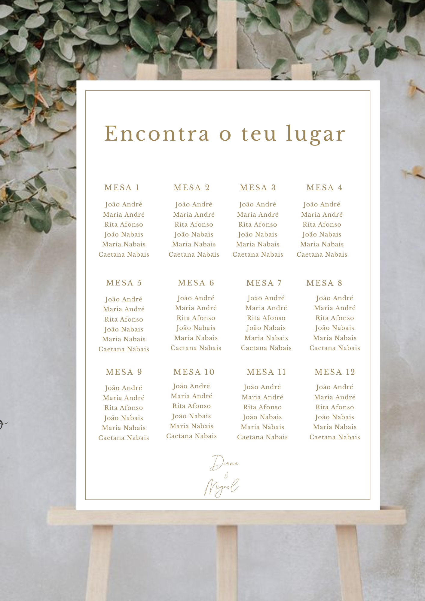 Placa de Lugares - Tema Ouro