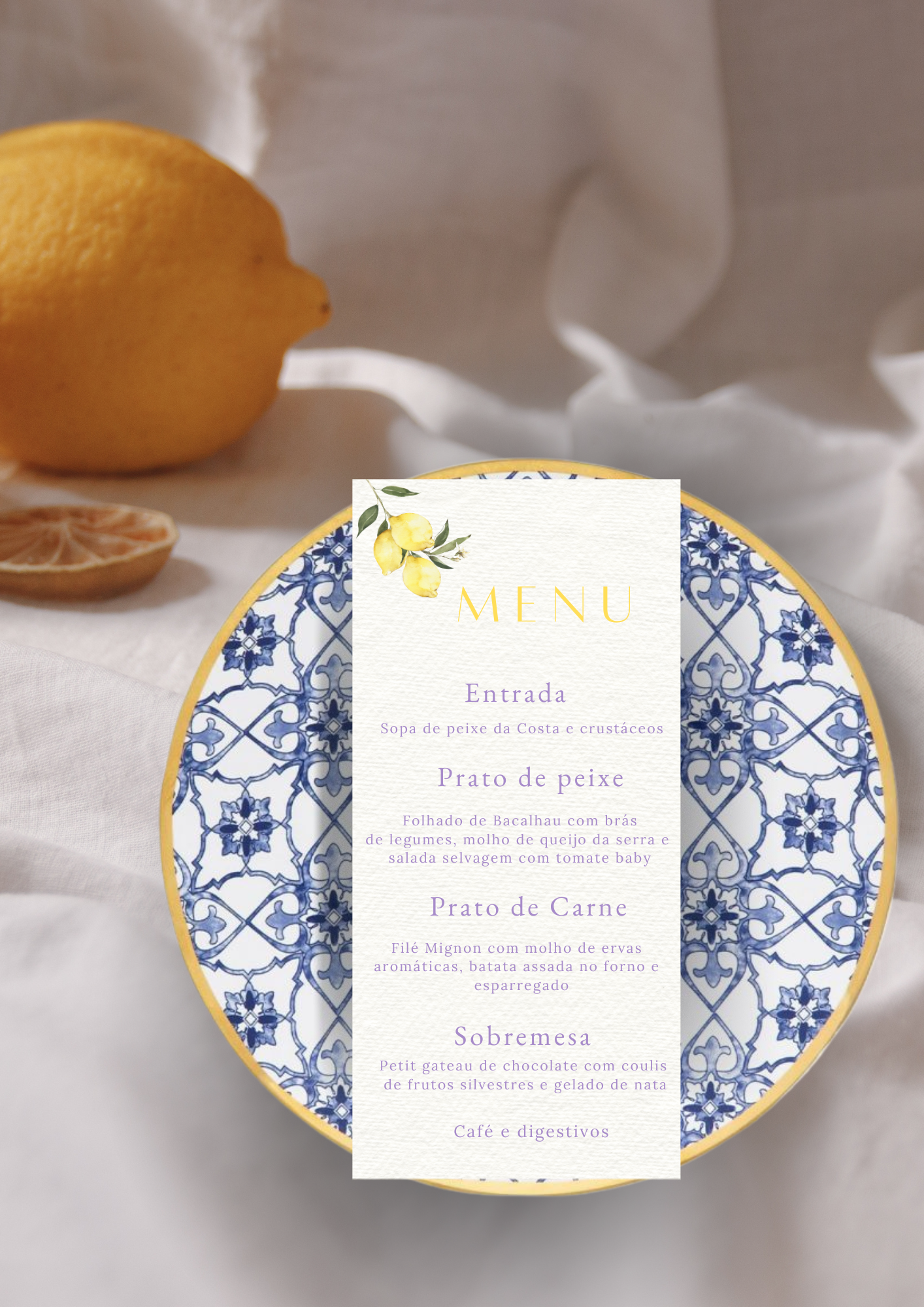 Menu - Tema Limões