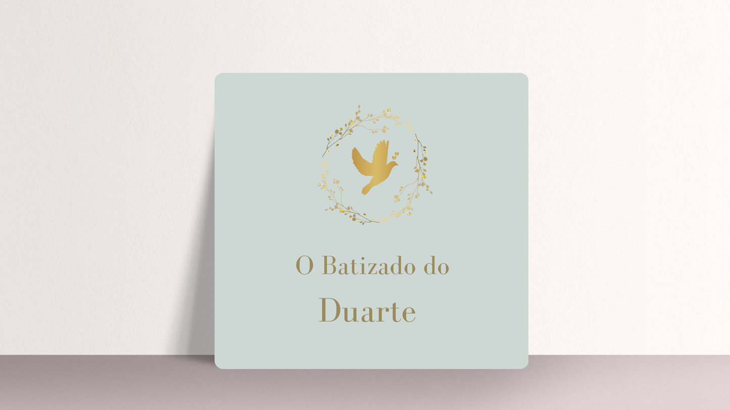 Convite - Tema Pomba Dourada