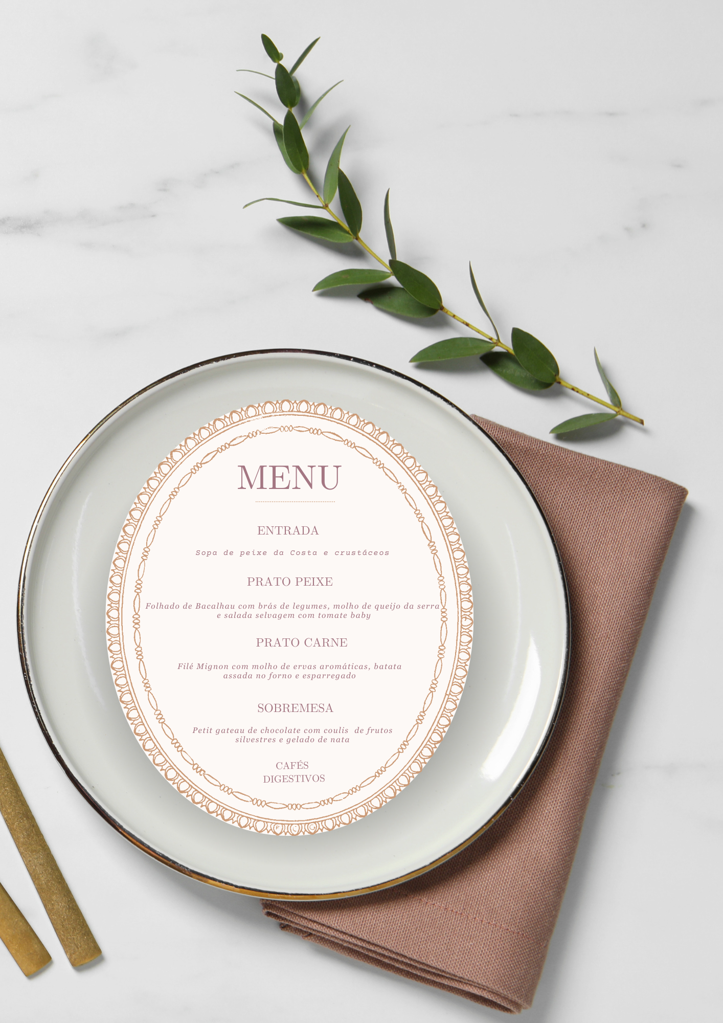Menu - Tema Floral