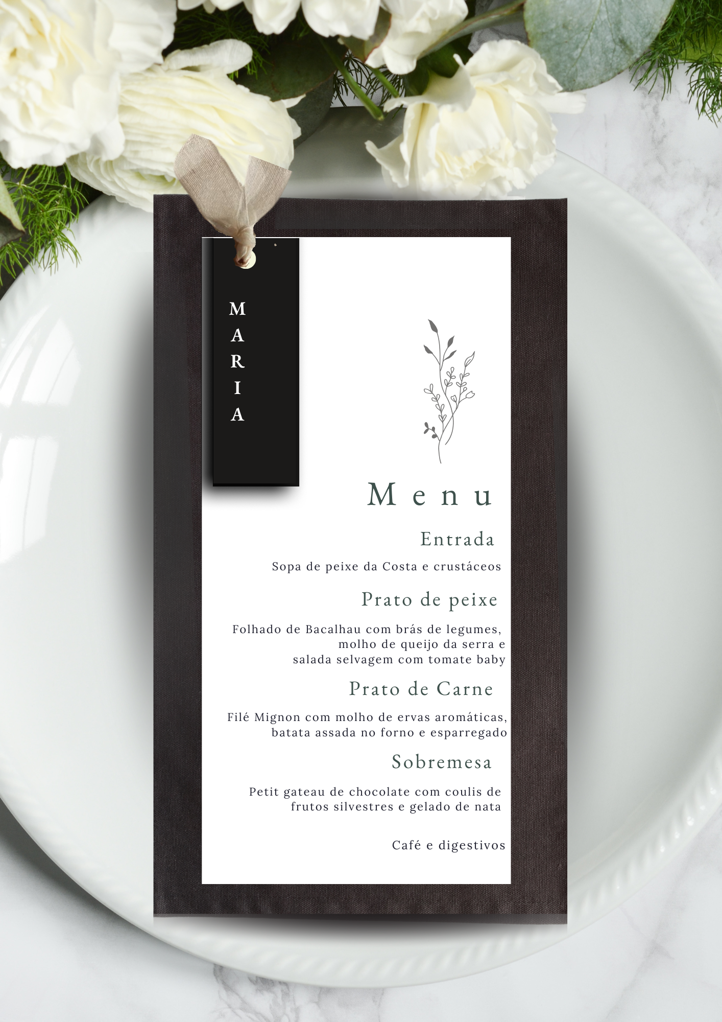 Menu - Tema Preto e Branco