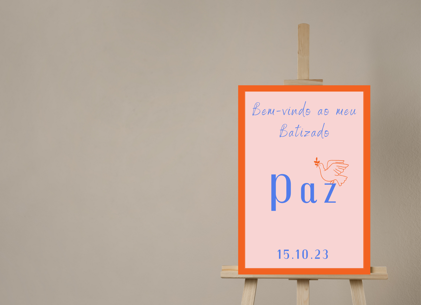 Placa de Boas Vindas - Tema Xadrez Laranja