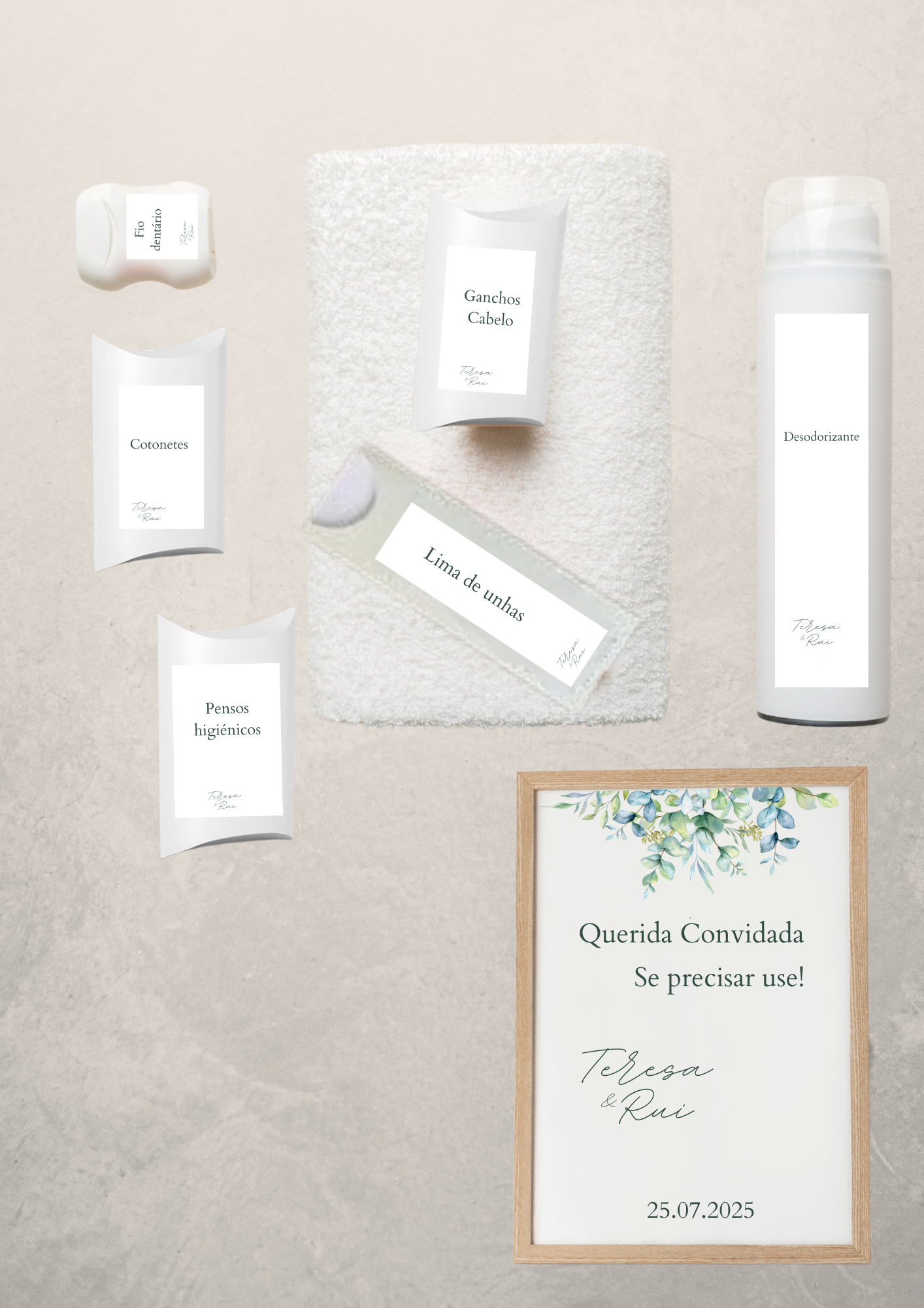 Kit Toilette - Tema Ramo de Corações