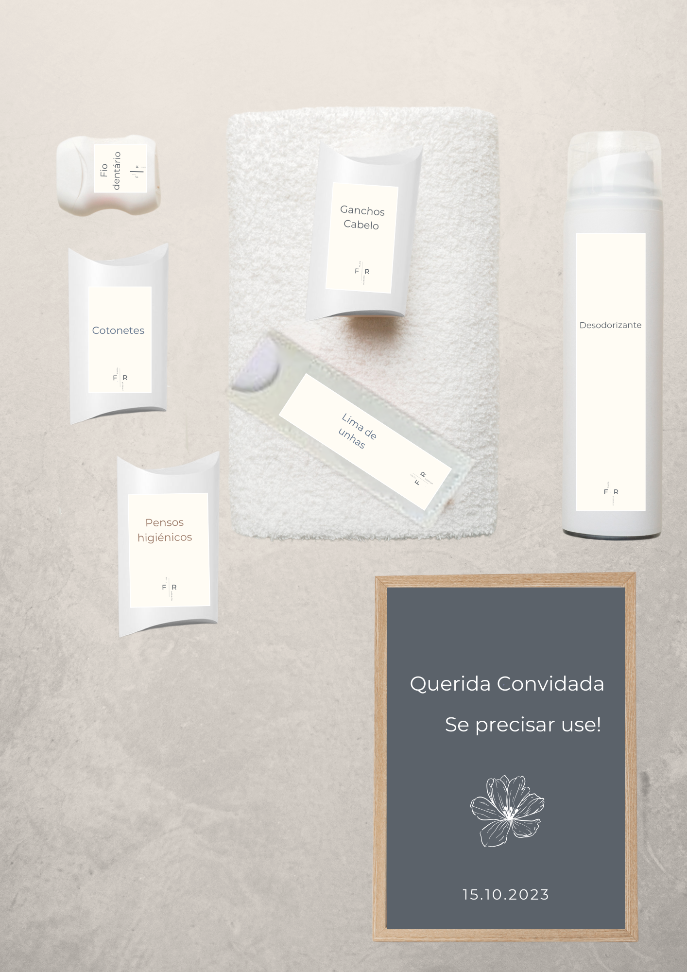 Kit Toilette - Tema Cinza