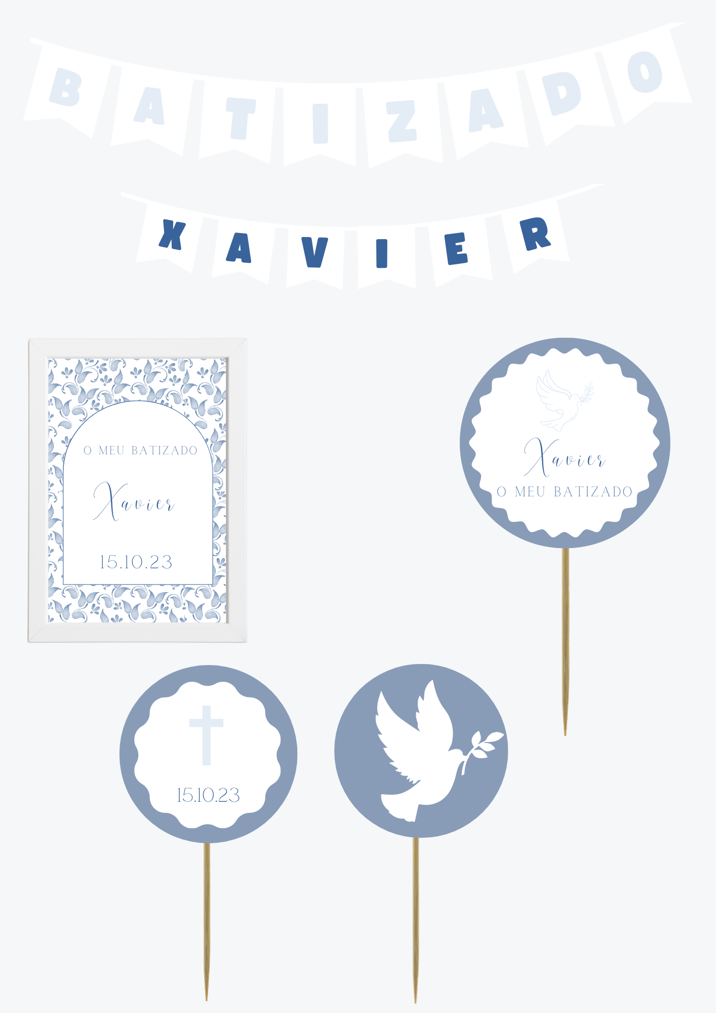 Tema Cornucópias Azuis | Kit S