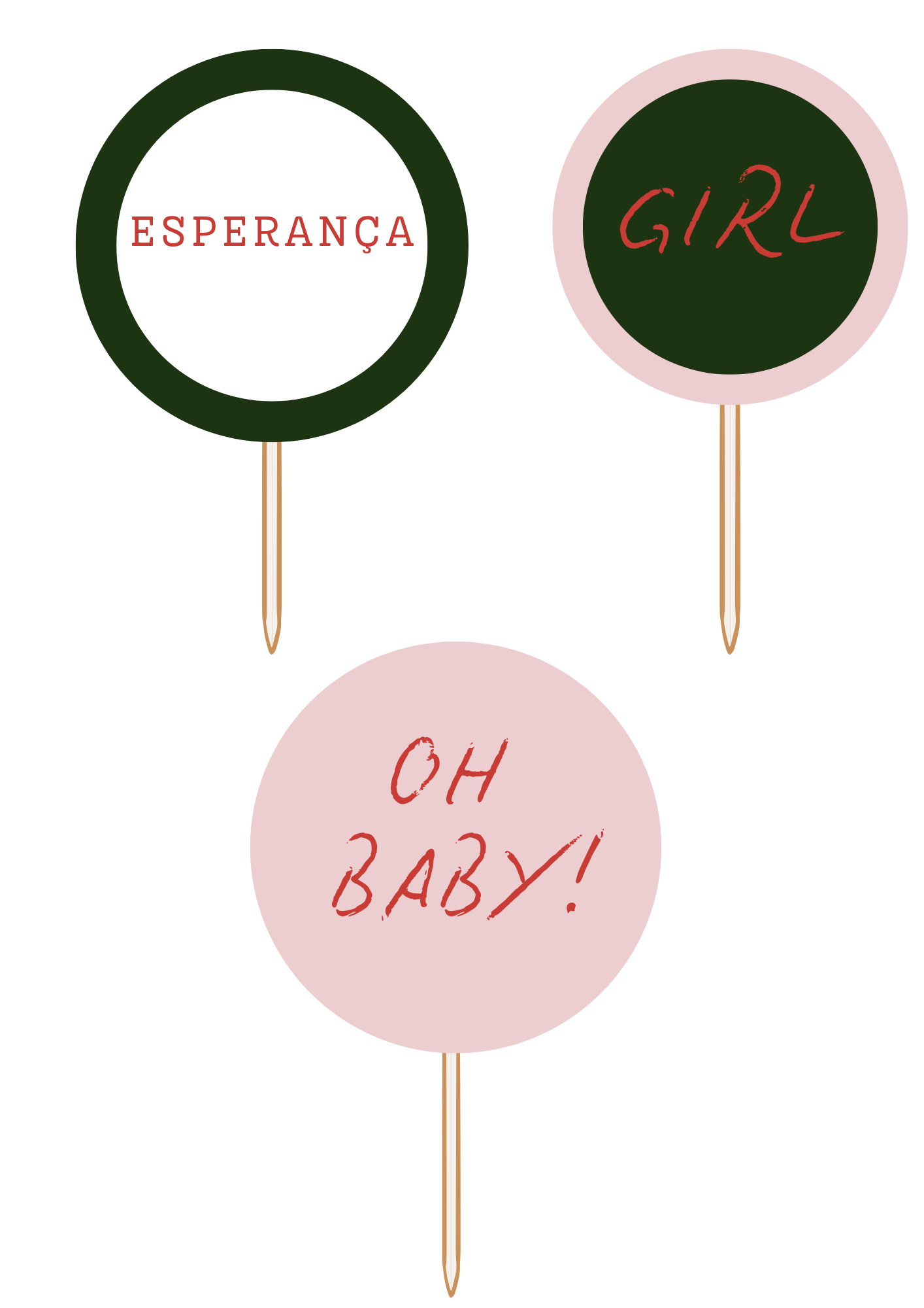 Topper de Cupcakes - Tema Roupinha