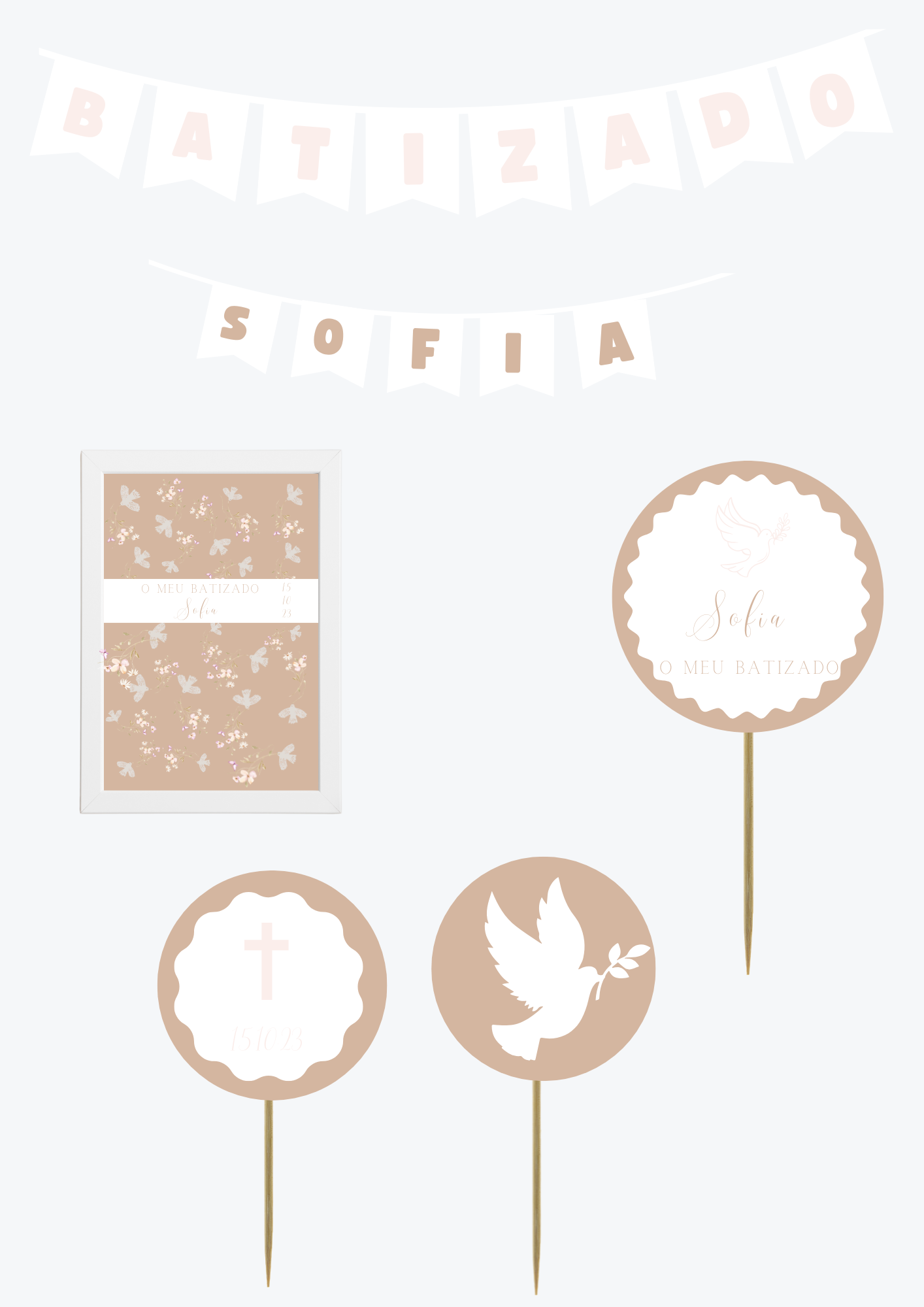 Tema Raminho Bege | Kit S