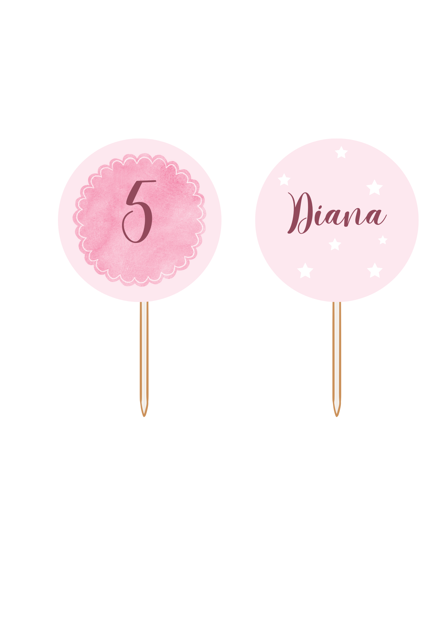 Topper de Cupcakes - Tema Bailarina