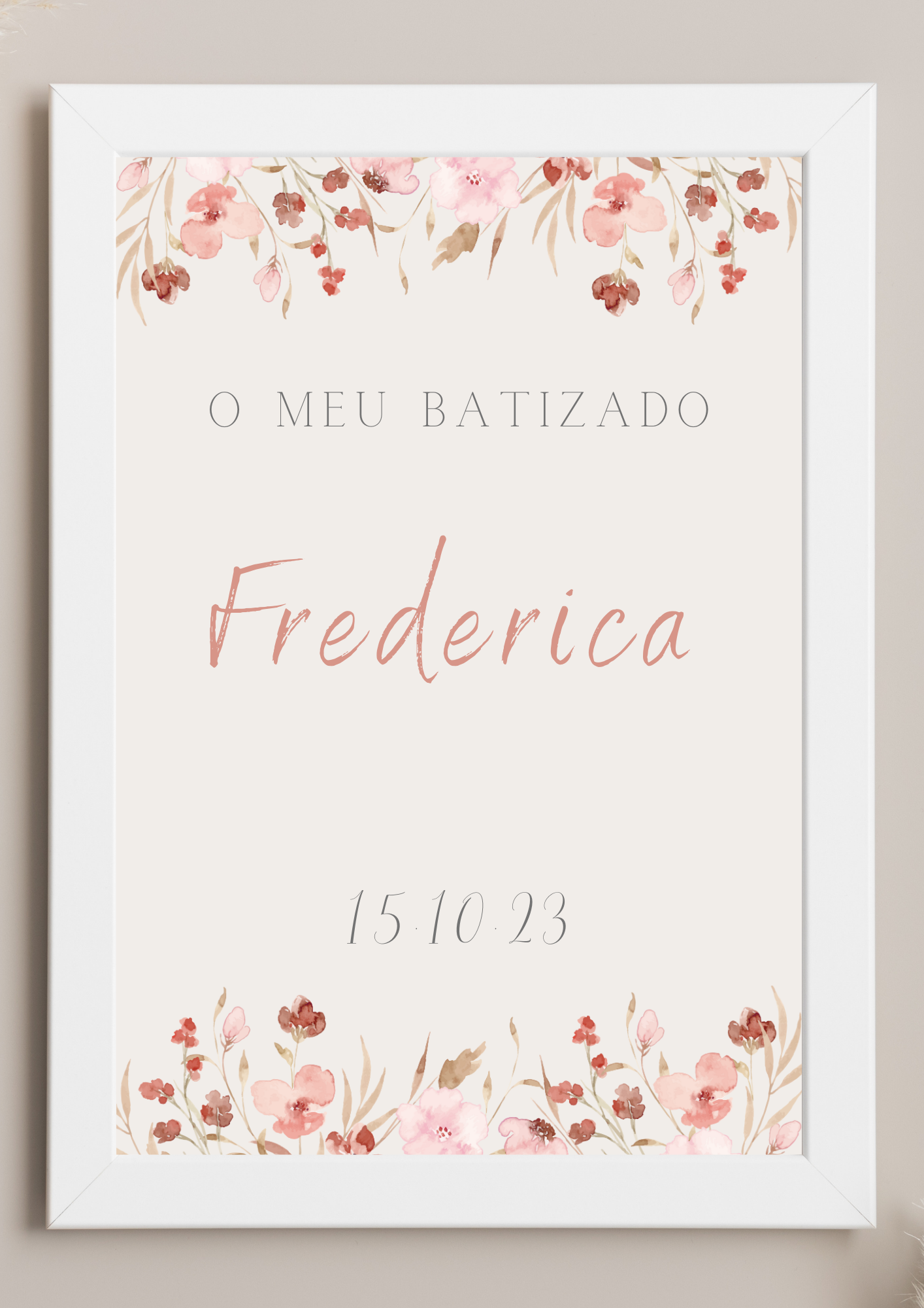 Poster de Mesa de Bolo - Tema Flores