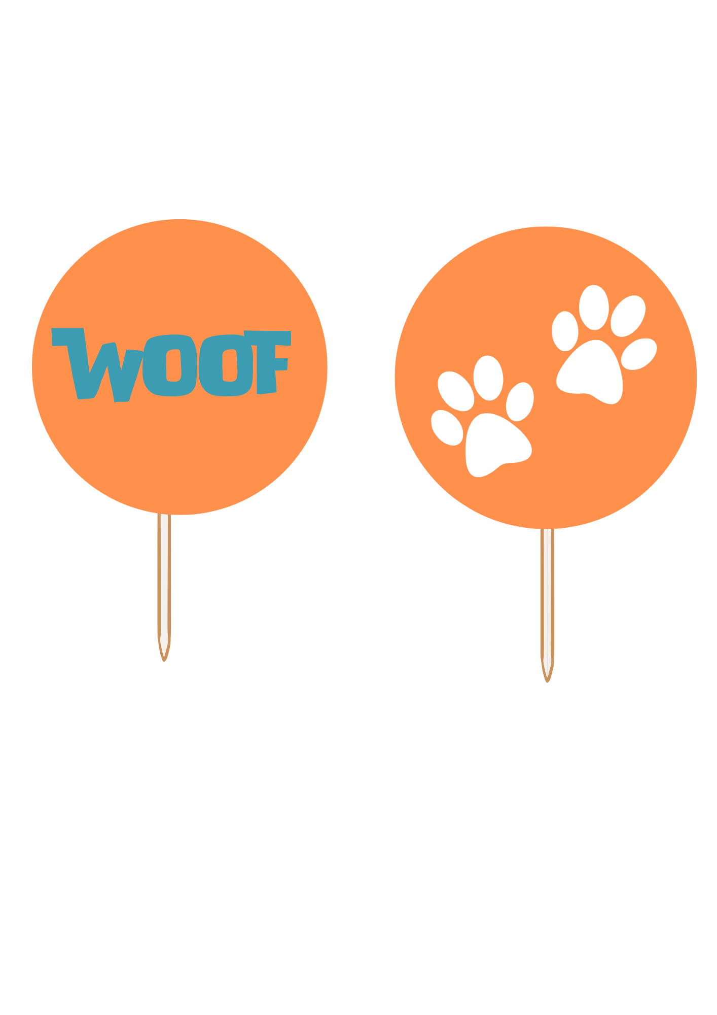 Topper de Cupcakes - Tema Cachorro