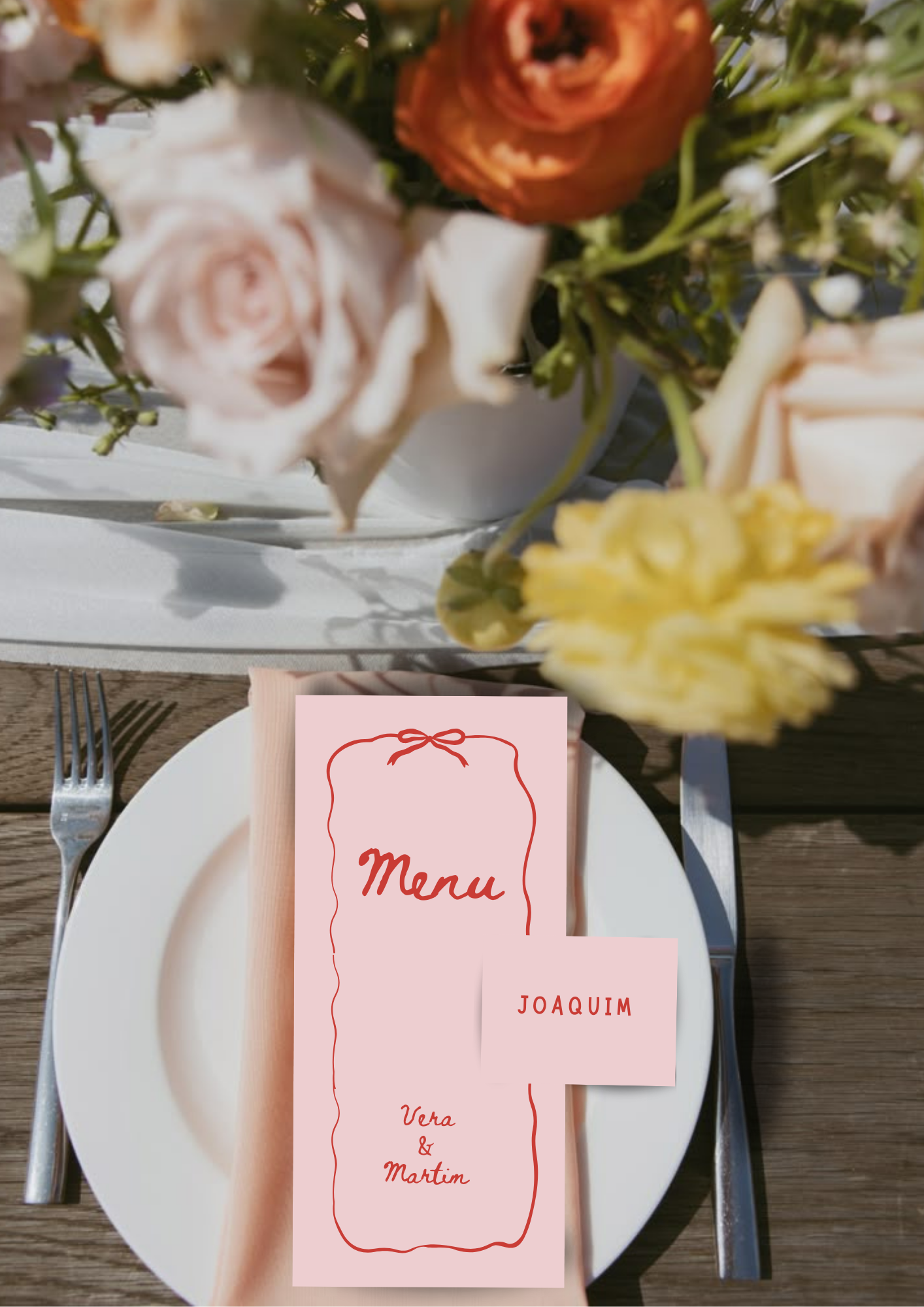 Menu - Tema Laço Vermelho