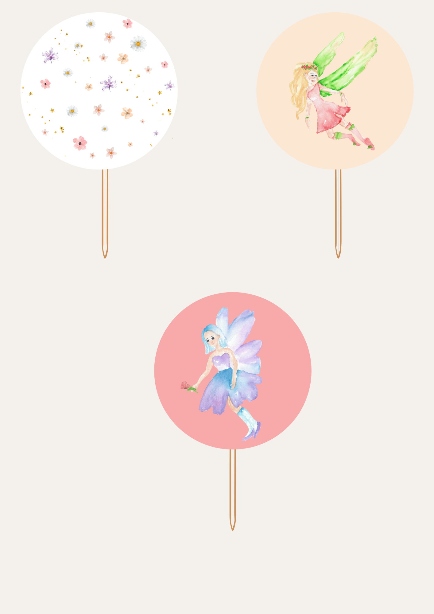 Topper de Cupcakes - Tema Fantasia