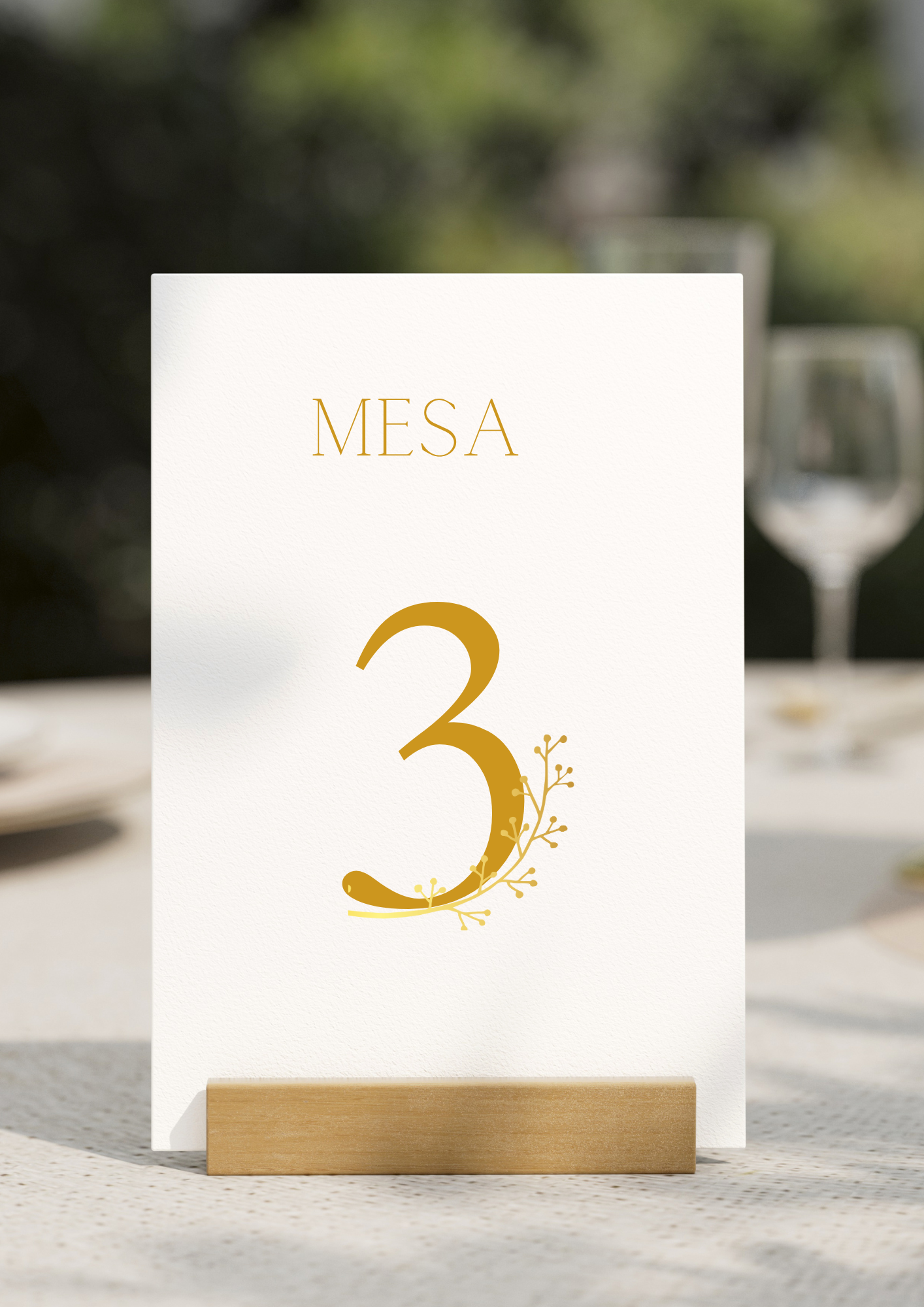 Marcador de Mesa - Tema Pomba Branca e Verde