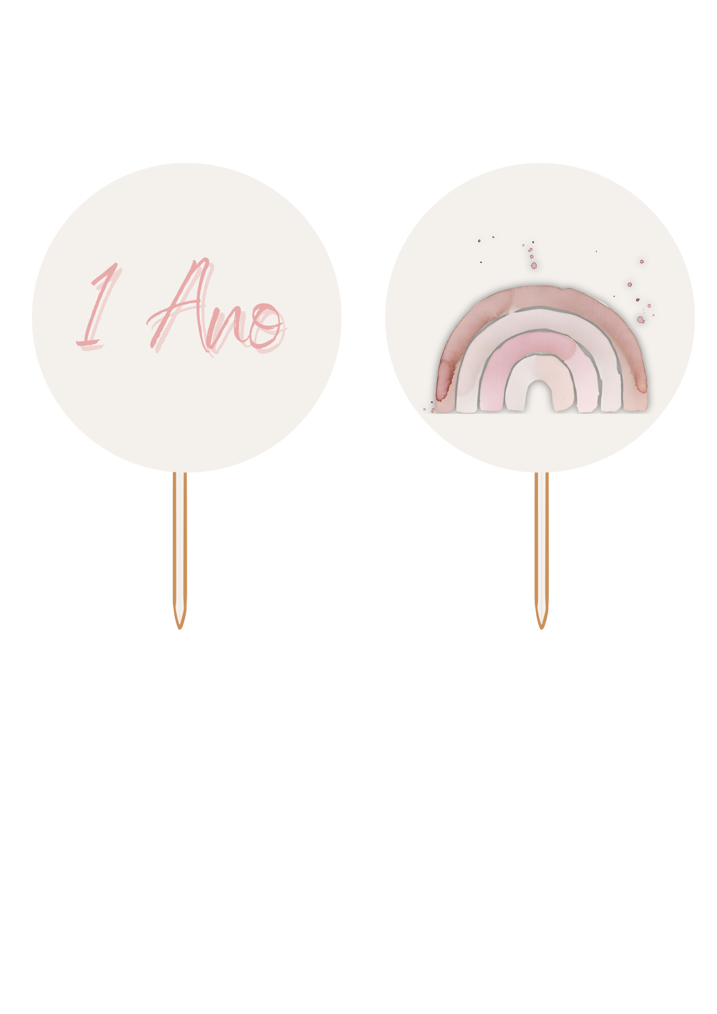 Topper de Cupcakes - Tema Arco-Íris