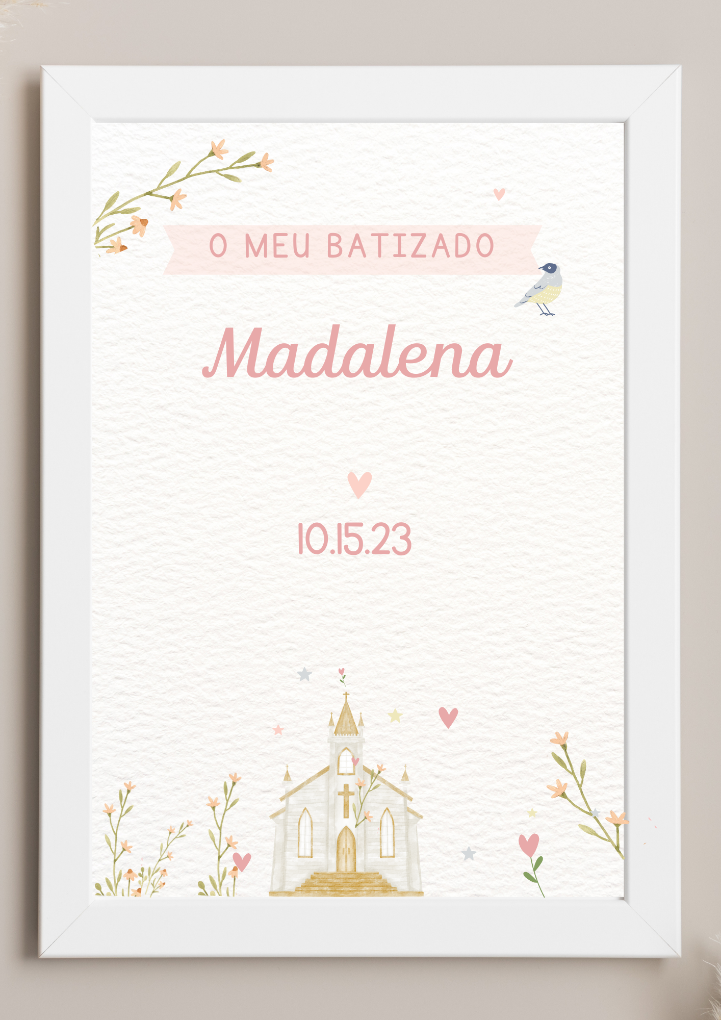 Poster de Mesa de Bolo - Tema Pardal
