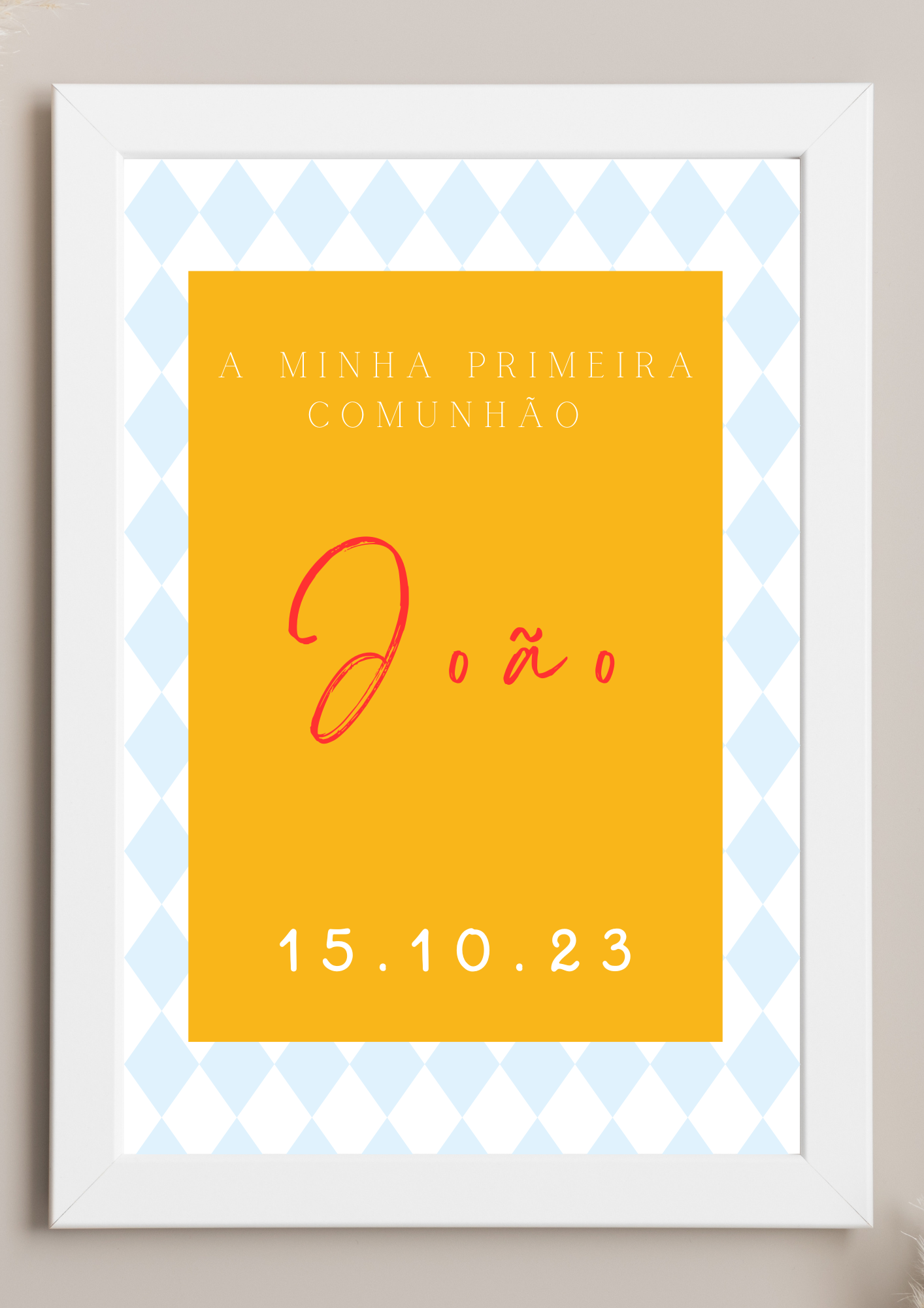 Poster de Mesa de Bolo - Tema Losangos Amarelos