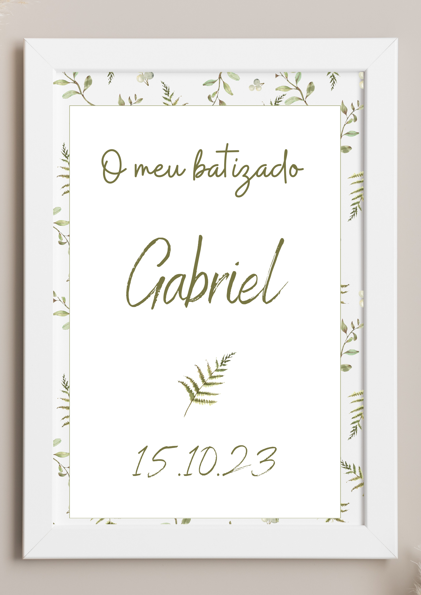 Poster de Mesa de Bolo - Tema Folhas