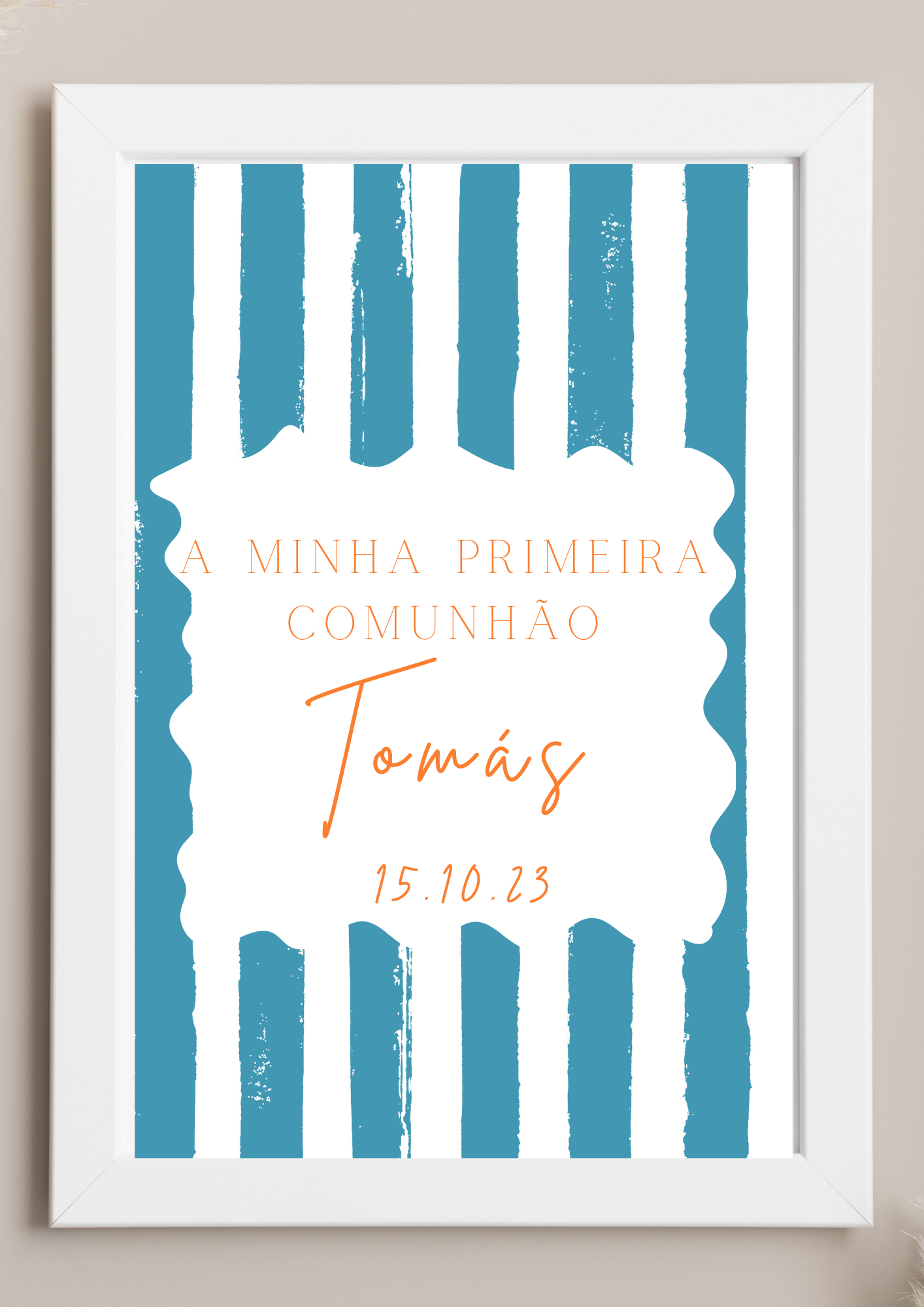 Poster de Mesa de Bolo - Tema Riscas Brancas