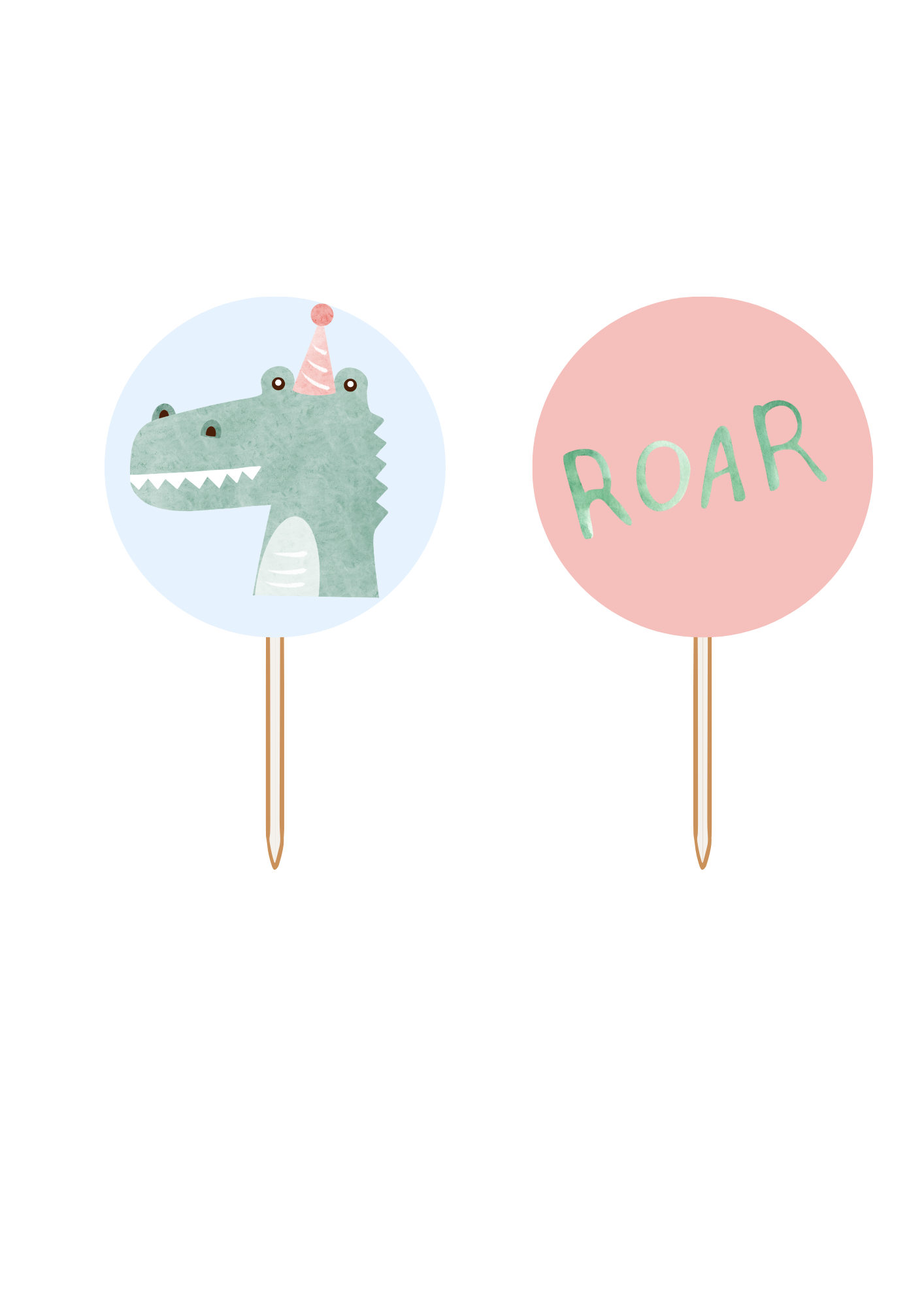 Topper de Cupcakes - Tema Crocodilo