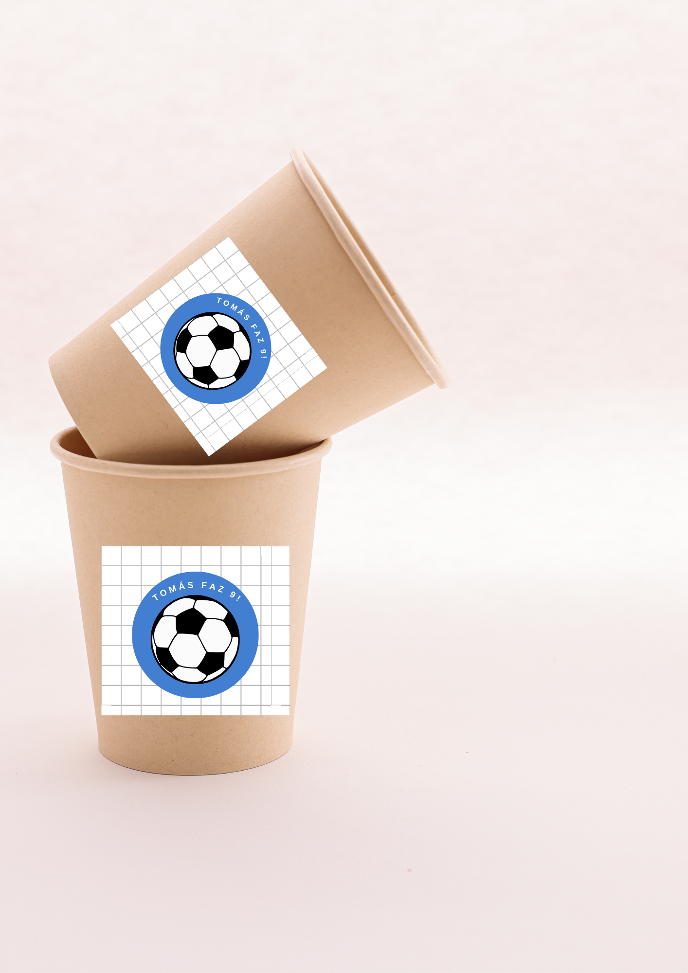 Etiqueta Retangular - Tema Futebol Azul