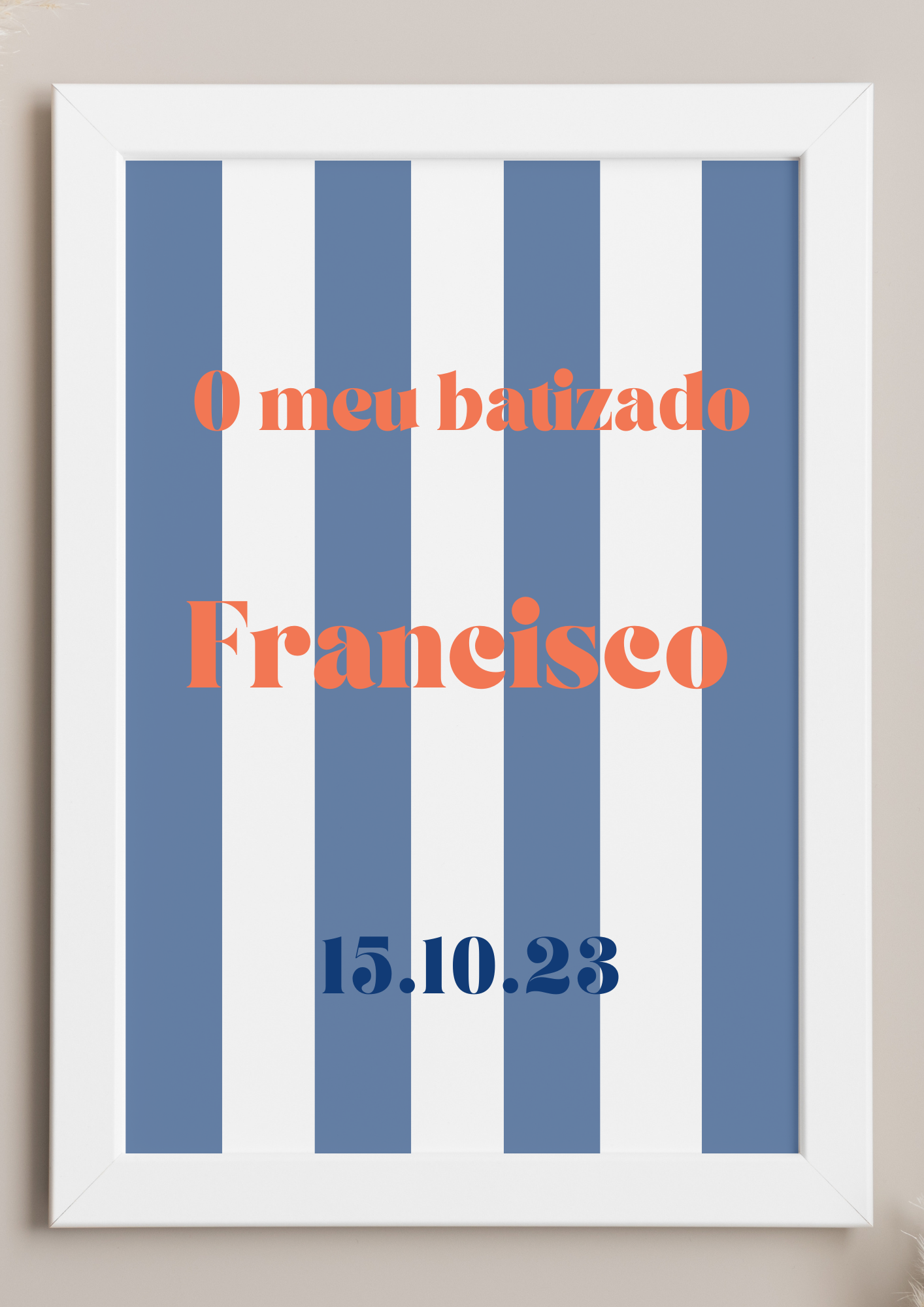 Poster de Mesa de Bolo - Tema Riscas Azuis