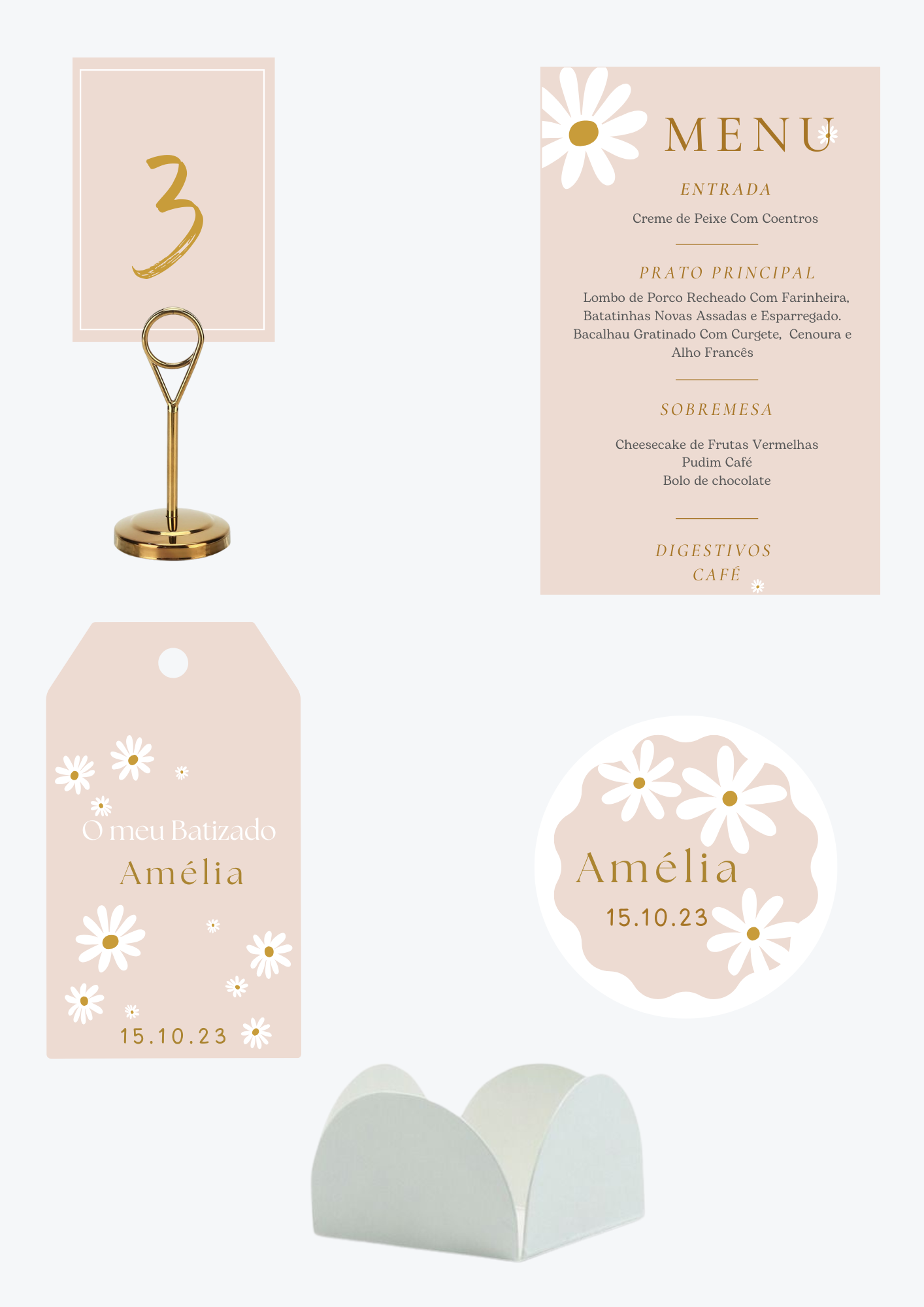 Tema Malmequer Bege | Kit M