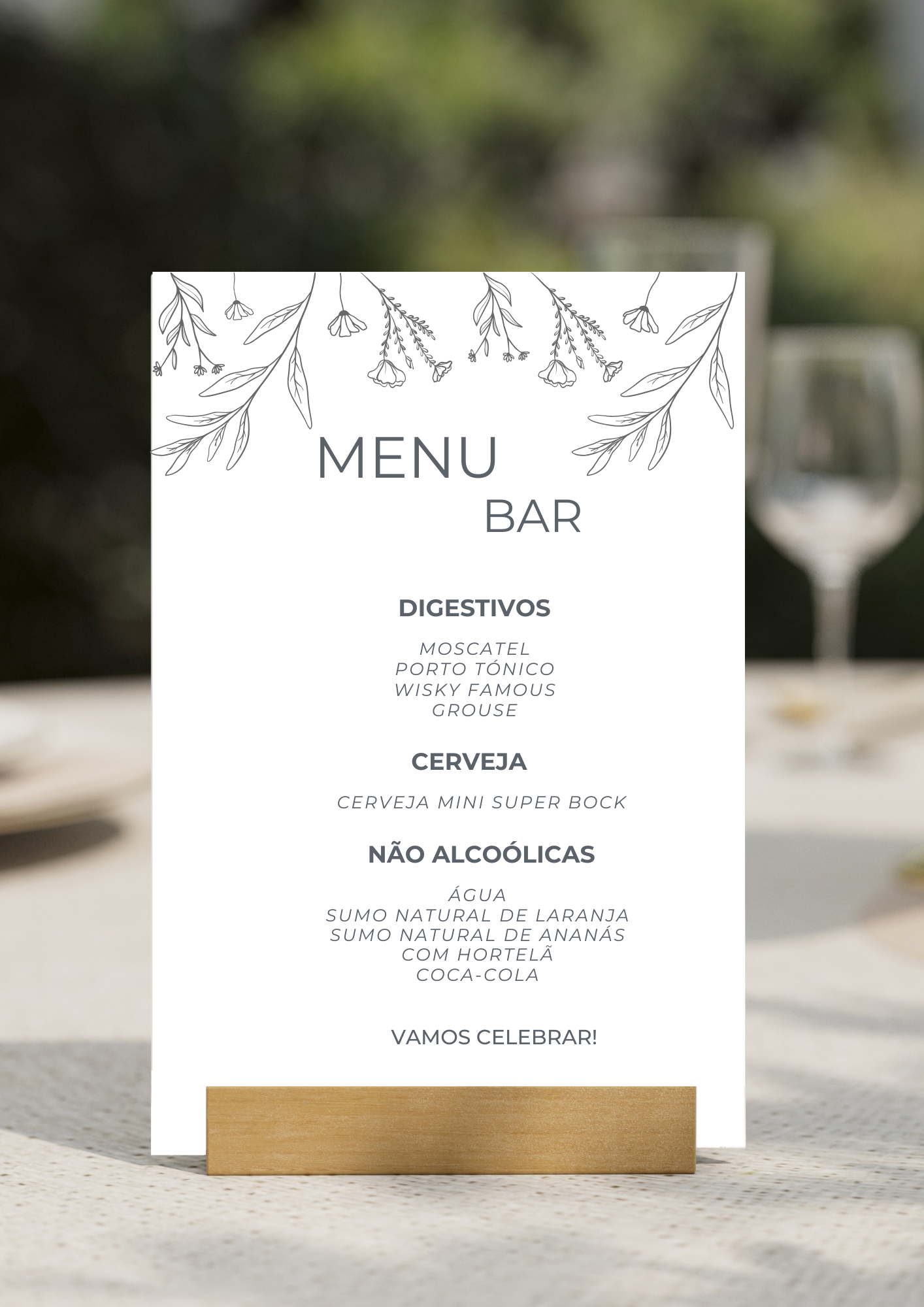 Menu de Bar - Tema Cinza