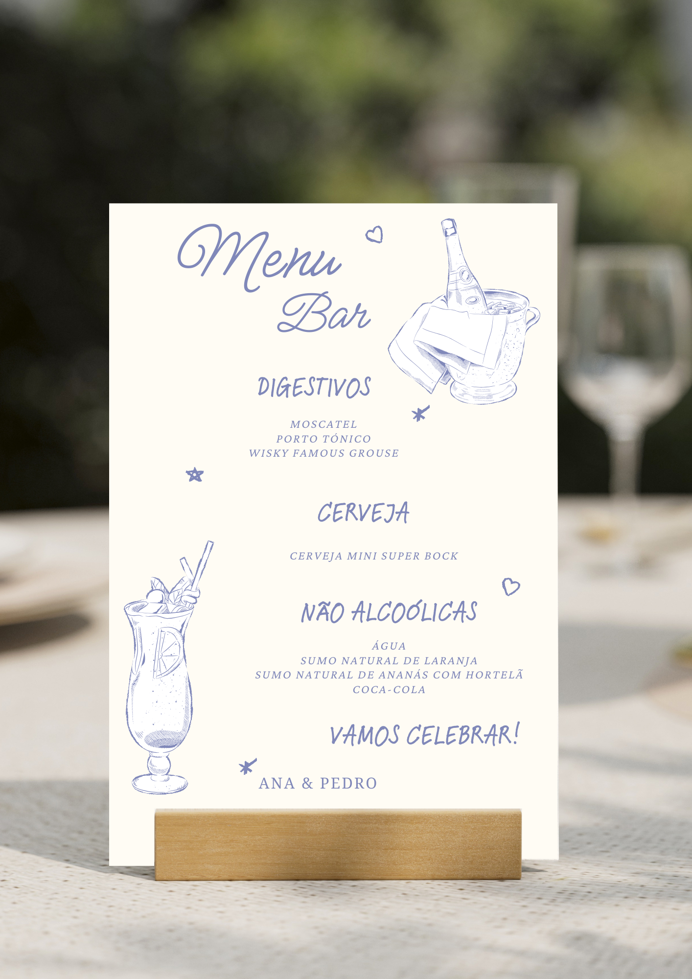 Menu de Bar - Tema Ilustrado
