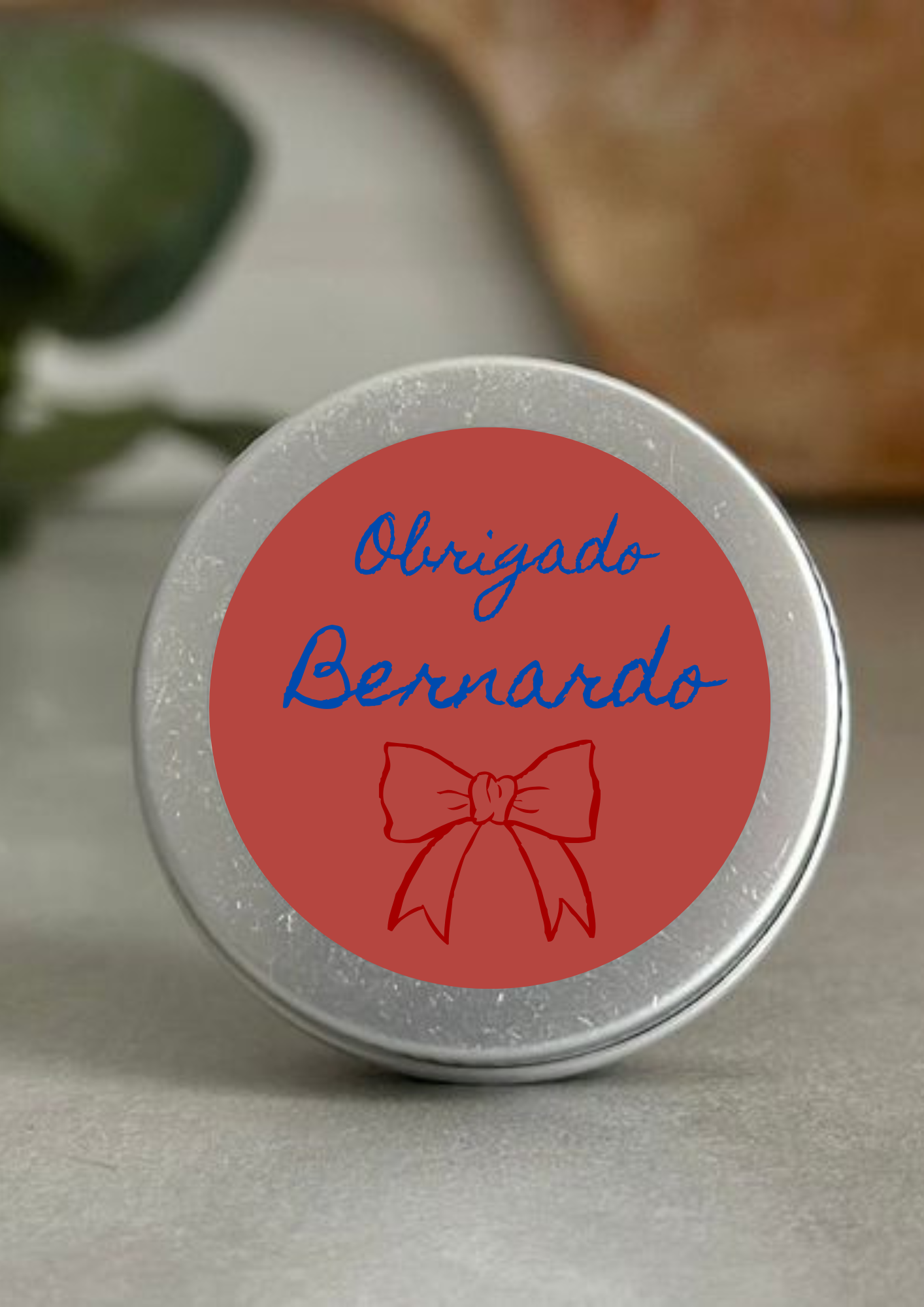 Etiqueta Redonda Grande - Tema Laço Vermelho
