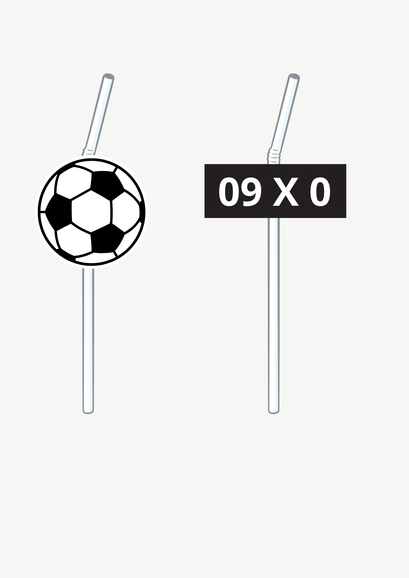 Topper de Palhinhas - Tema Futebol Azul