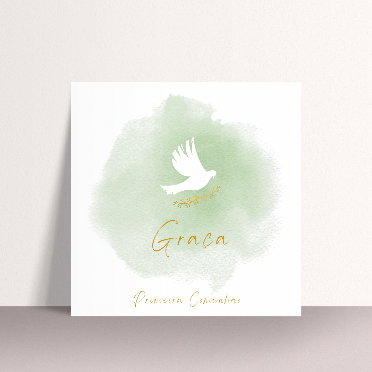 Convite - Tema Pomba Branca e Verde