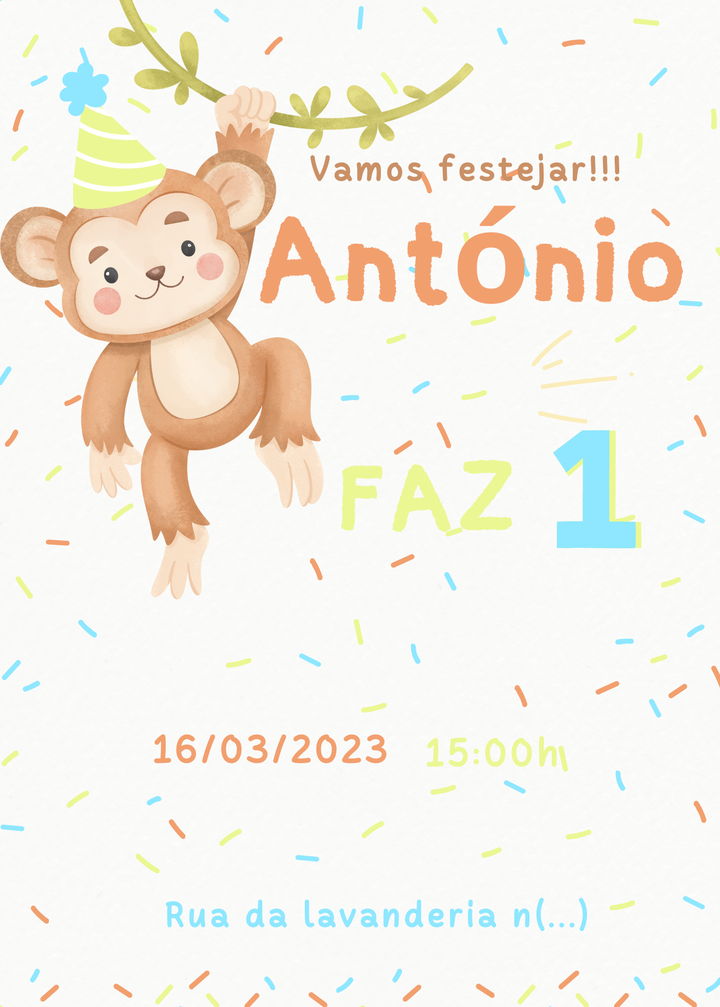 Convite - Tema Macaquinho