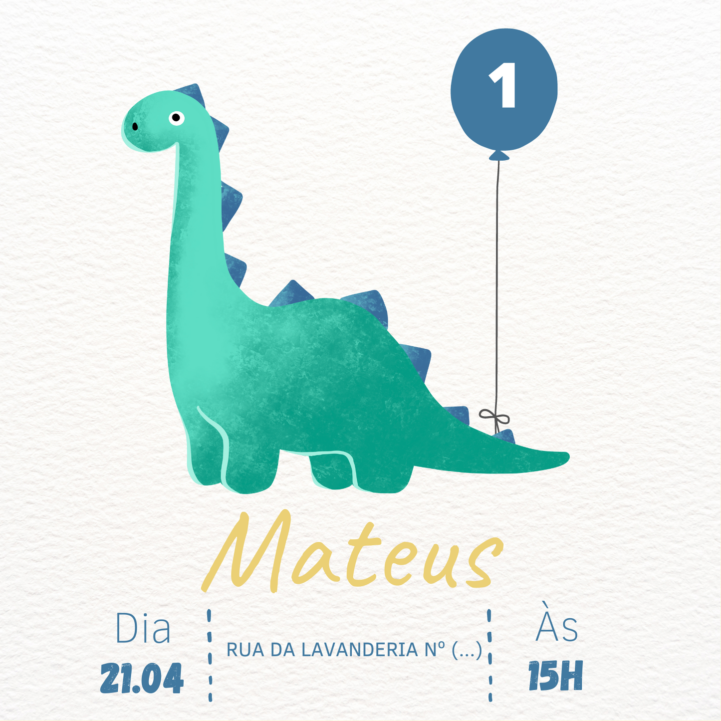 Convite - Tema Dinossauro