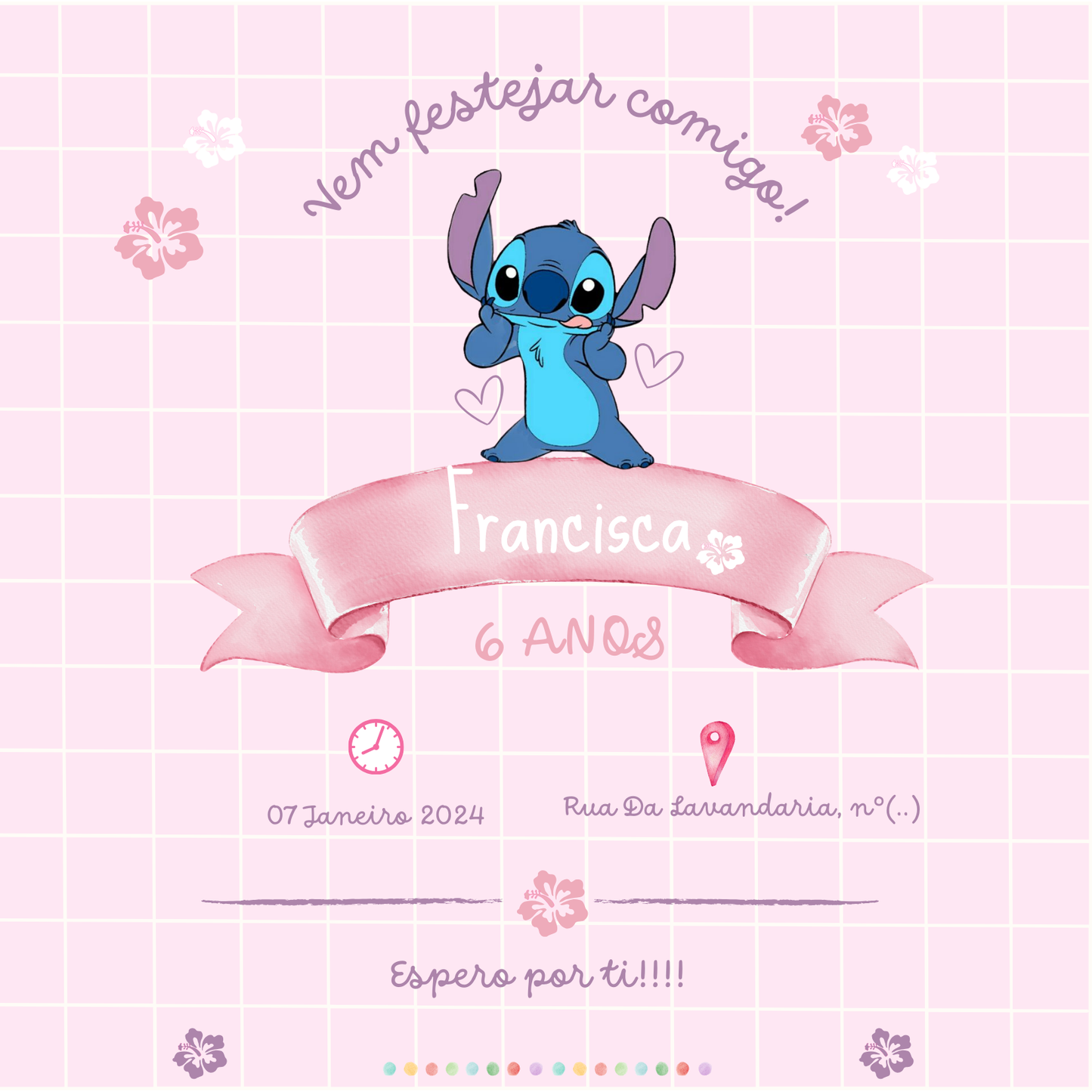 Convite - Tema Stitch