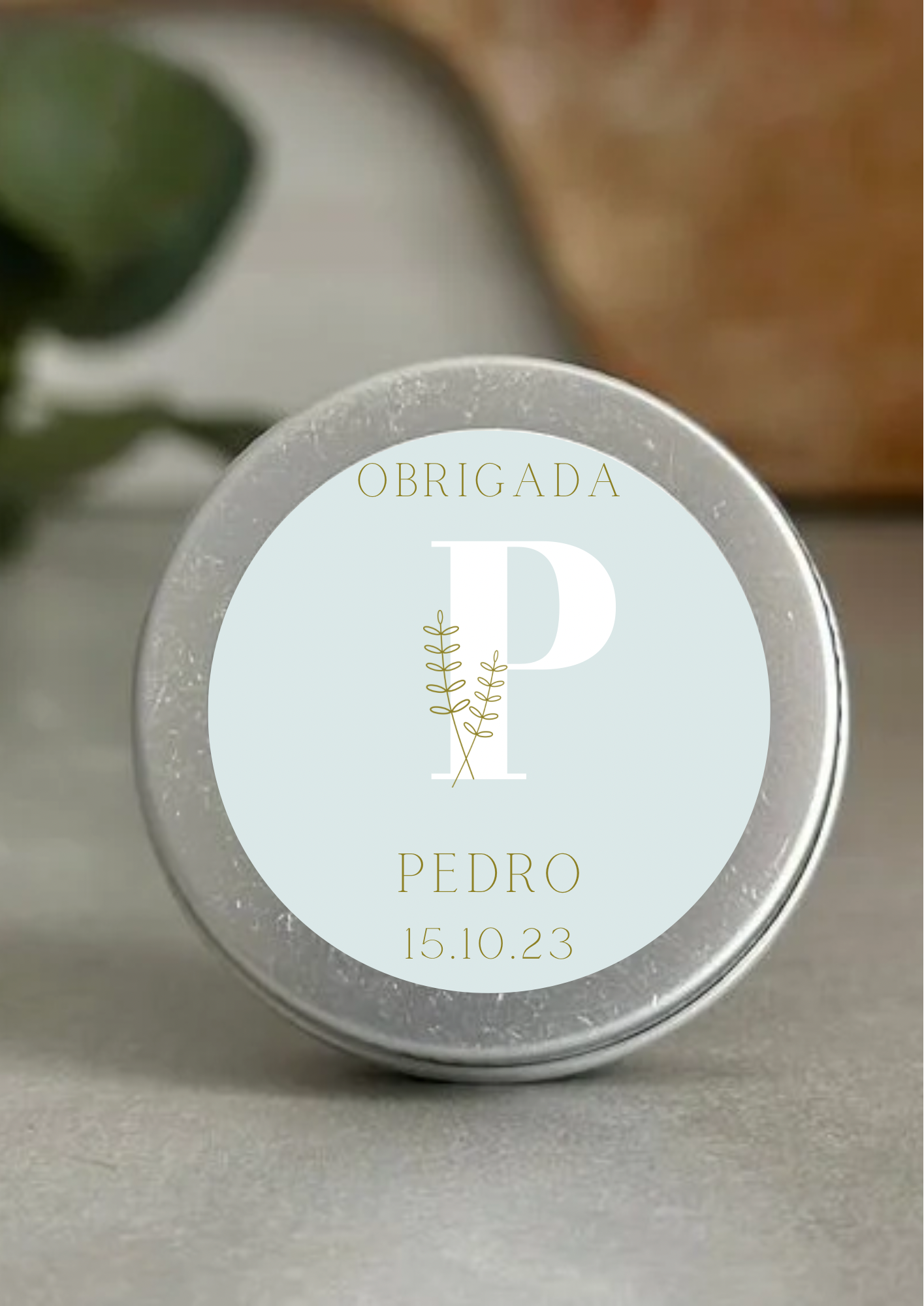 Etiqueta Redonda Grande - Tema Trigo Verde