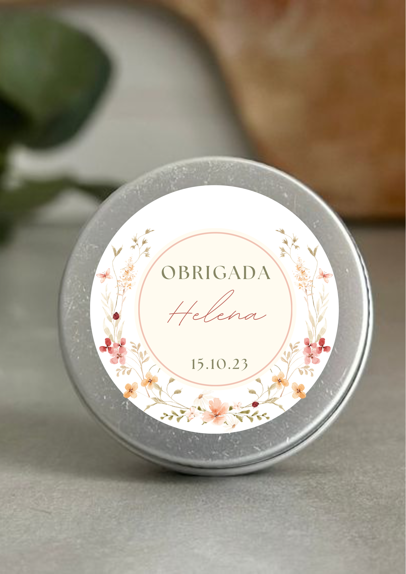 Etiqueta Redonda Grande - Tema Vestido Branco 4