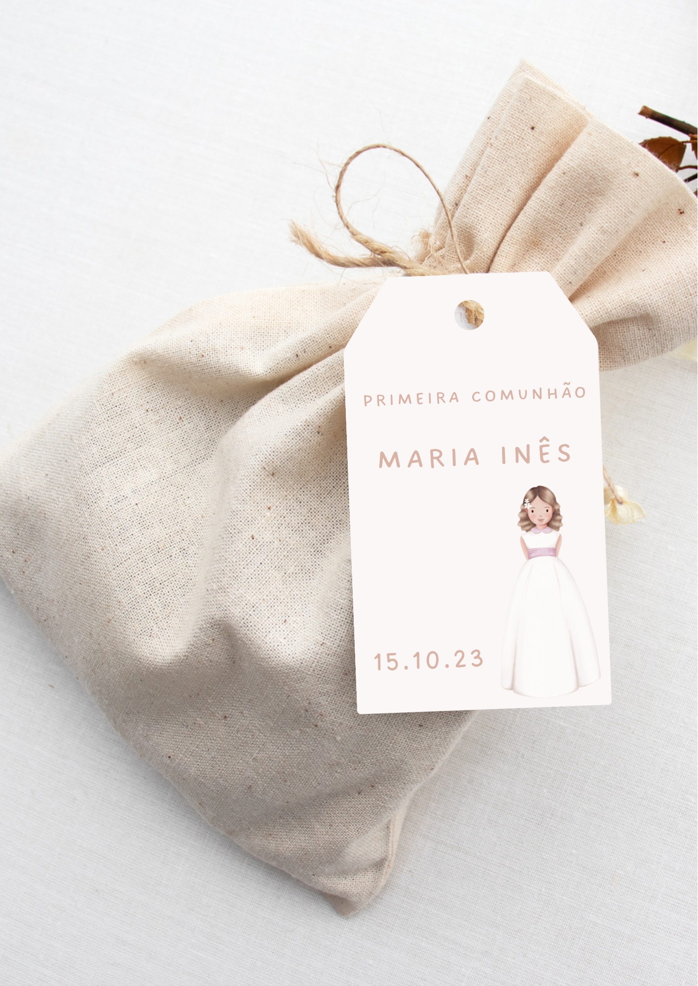 Cartão de Agradecimento - Tema Vestido Branco 2