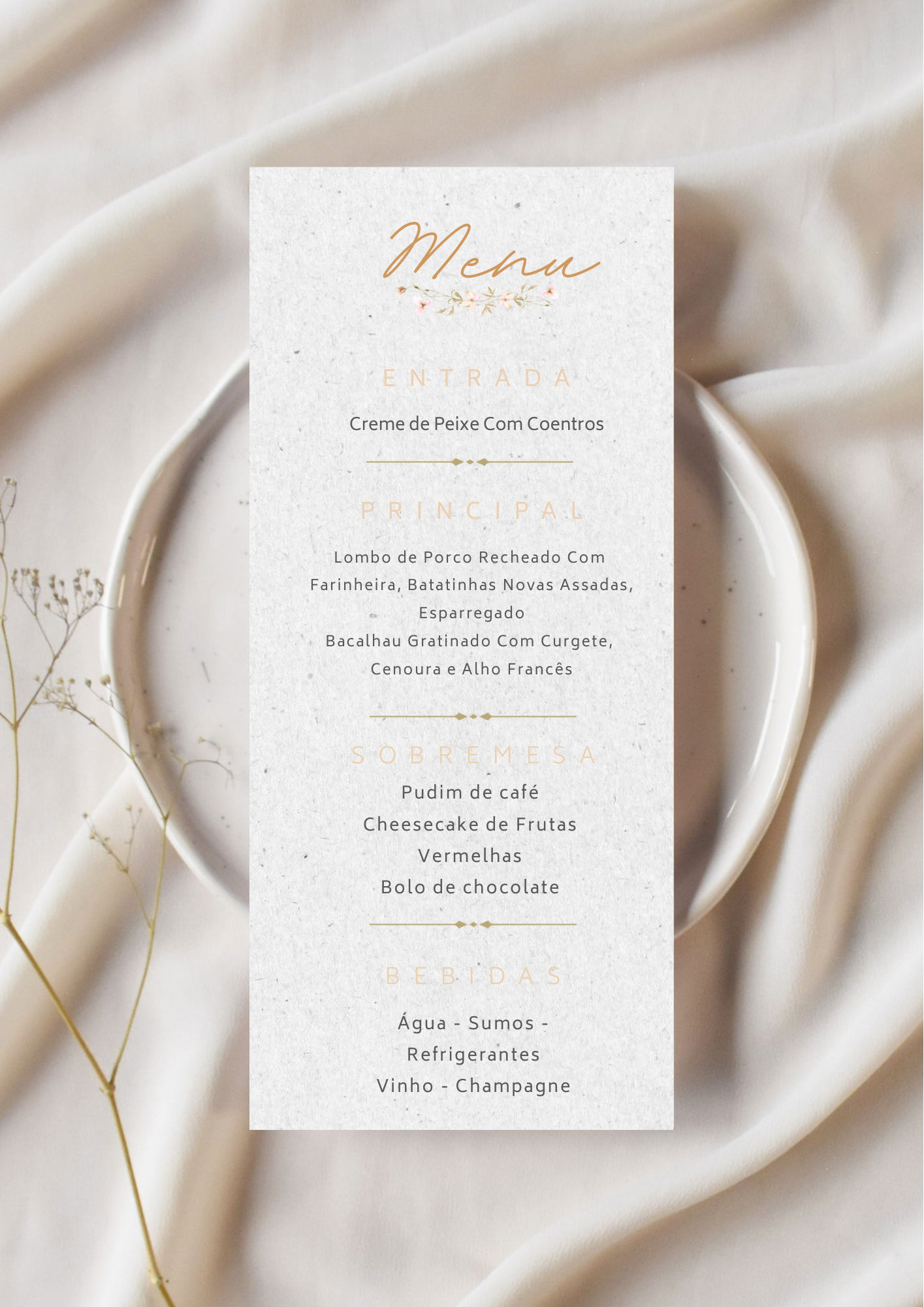 Menu - Tema Coelho