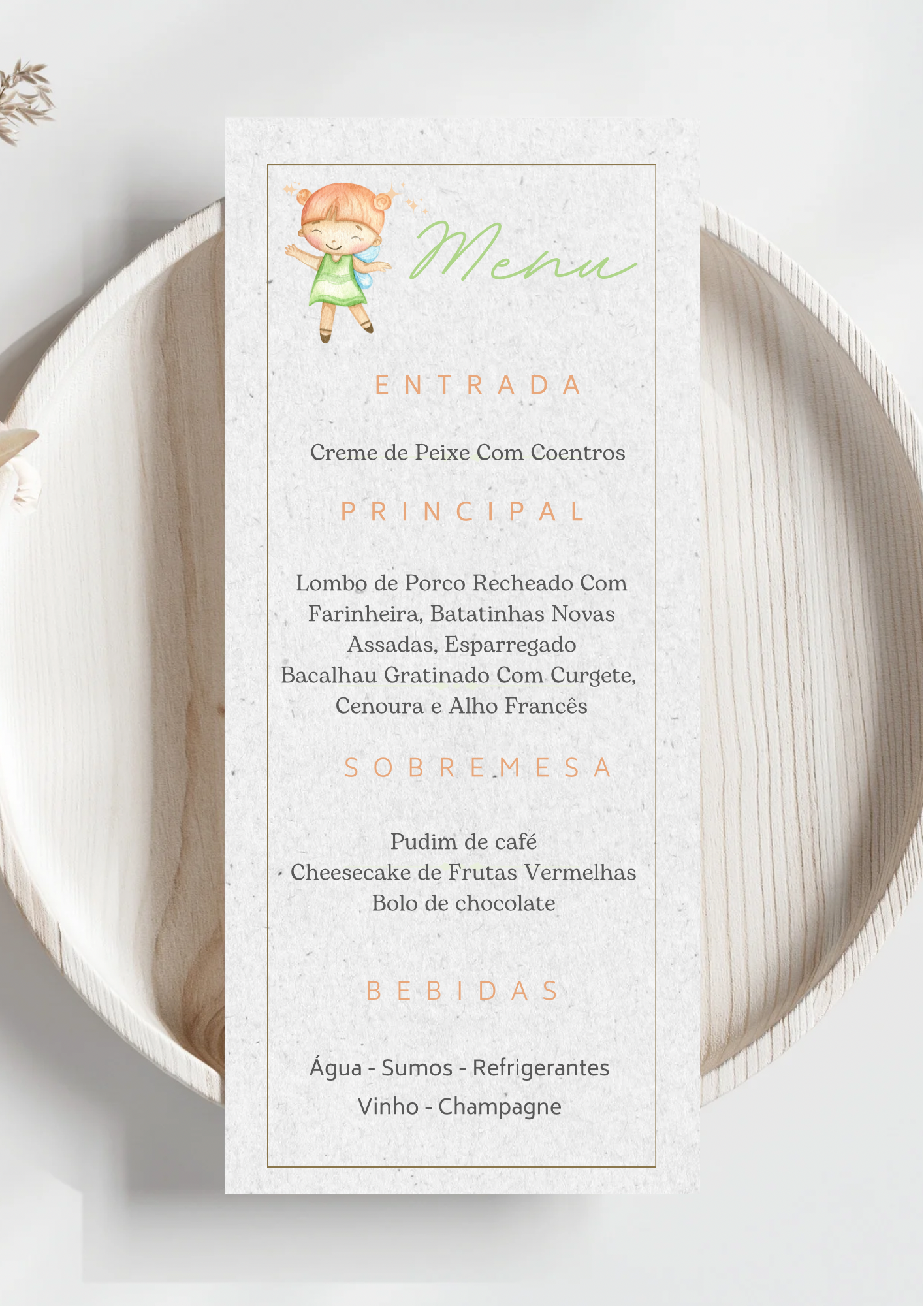 Menu - Tema Fadinha