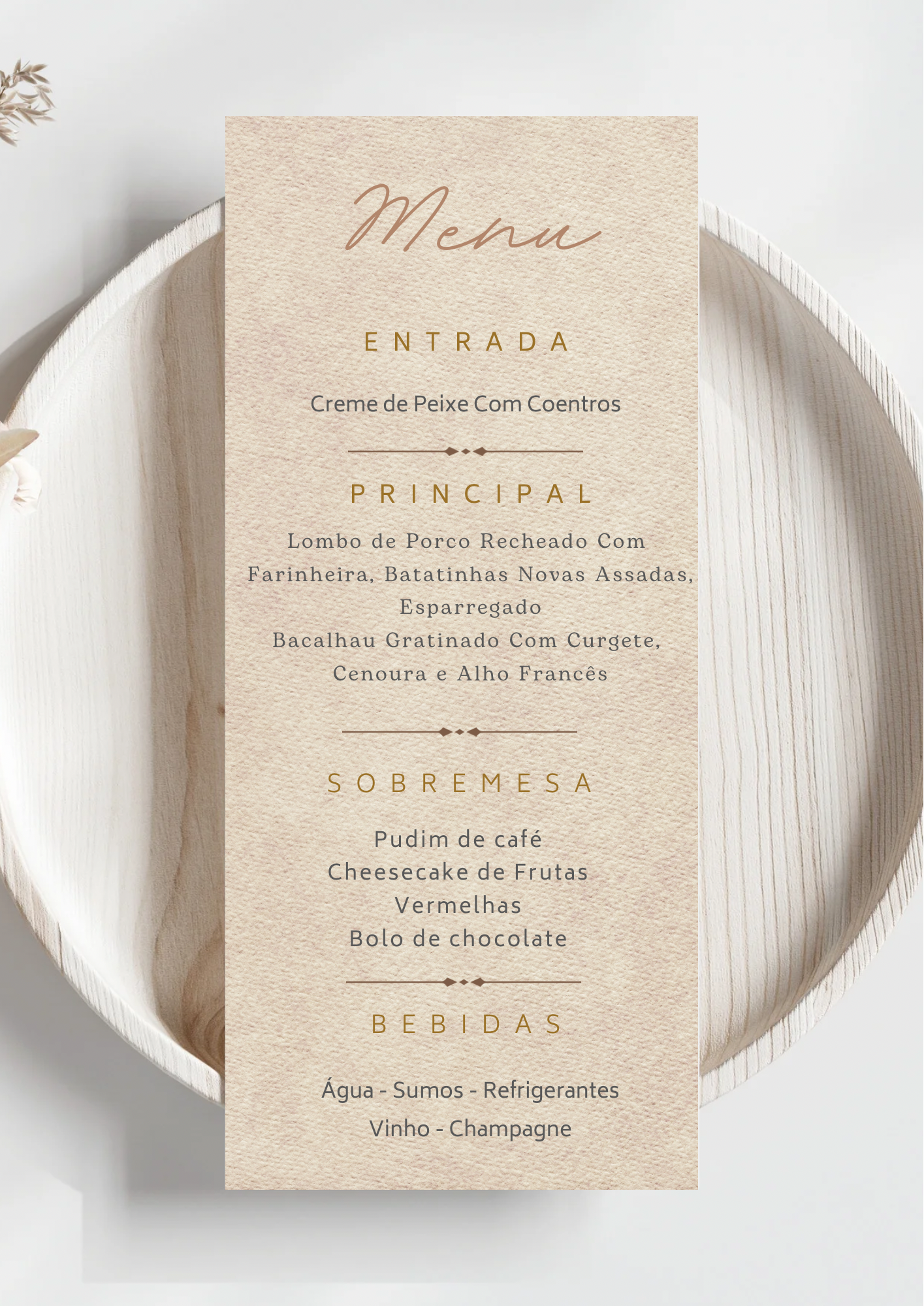 Menu - Tema Terço
