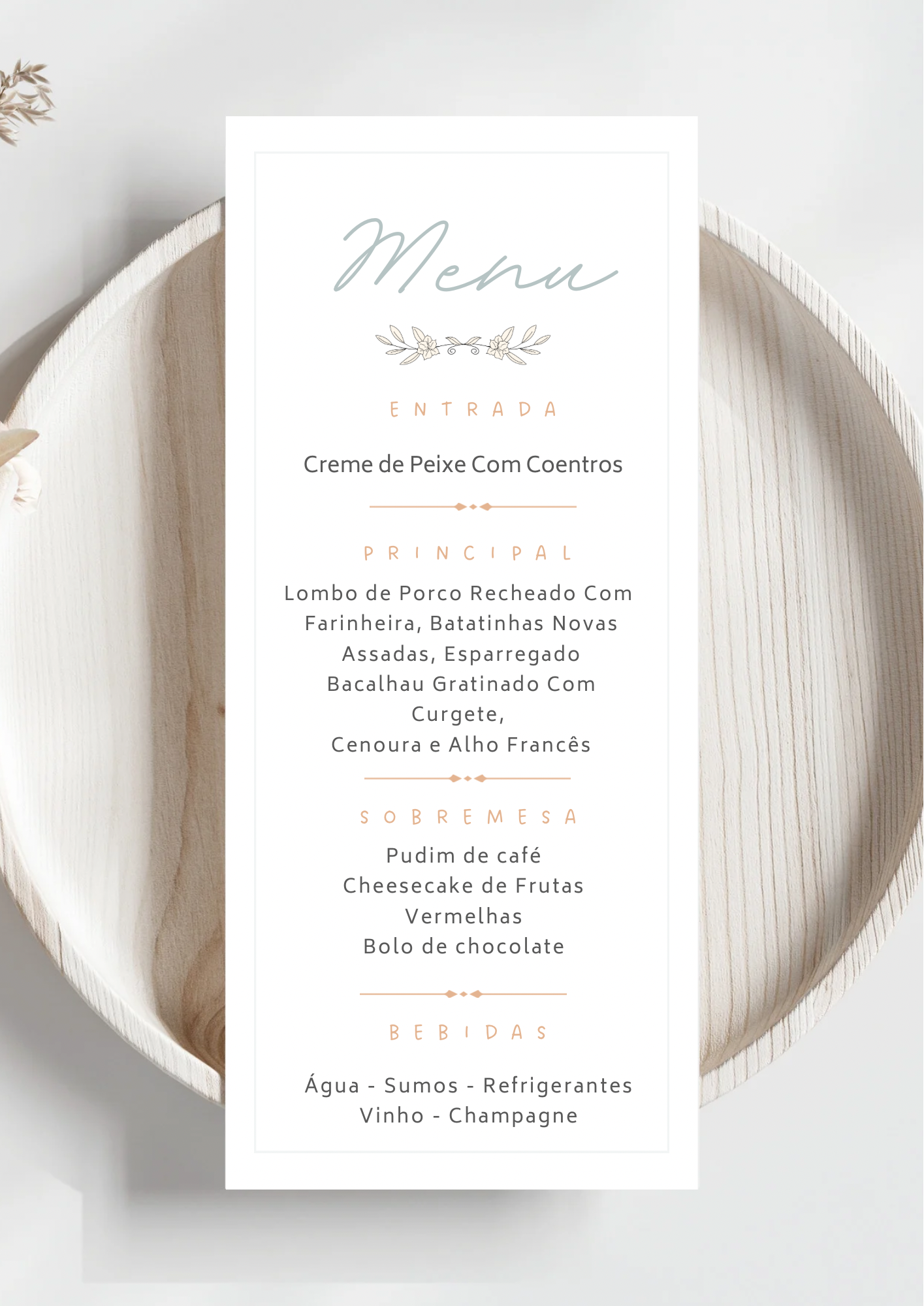 Menu - Tema Bebé