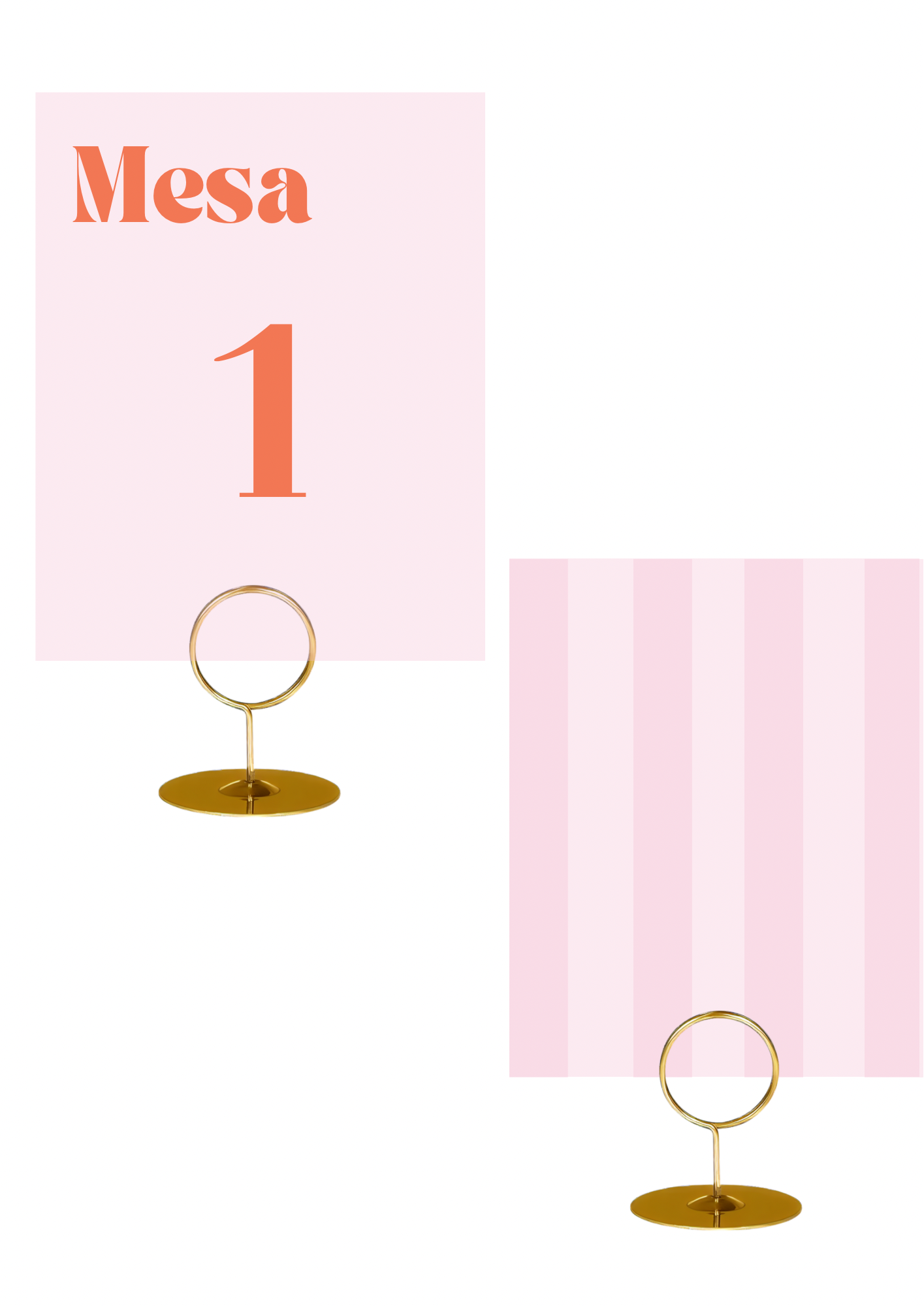 Marcador de Mesa - Tema Riscas Rosas