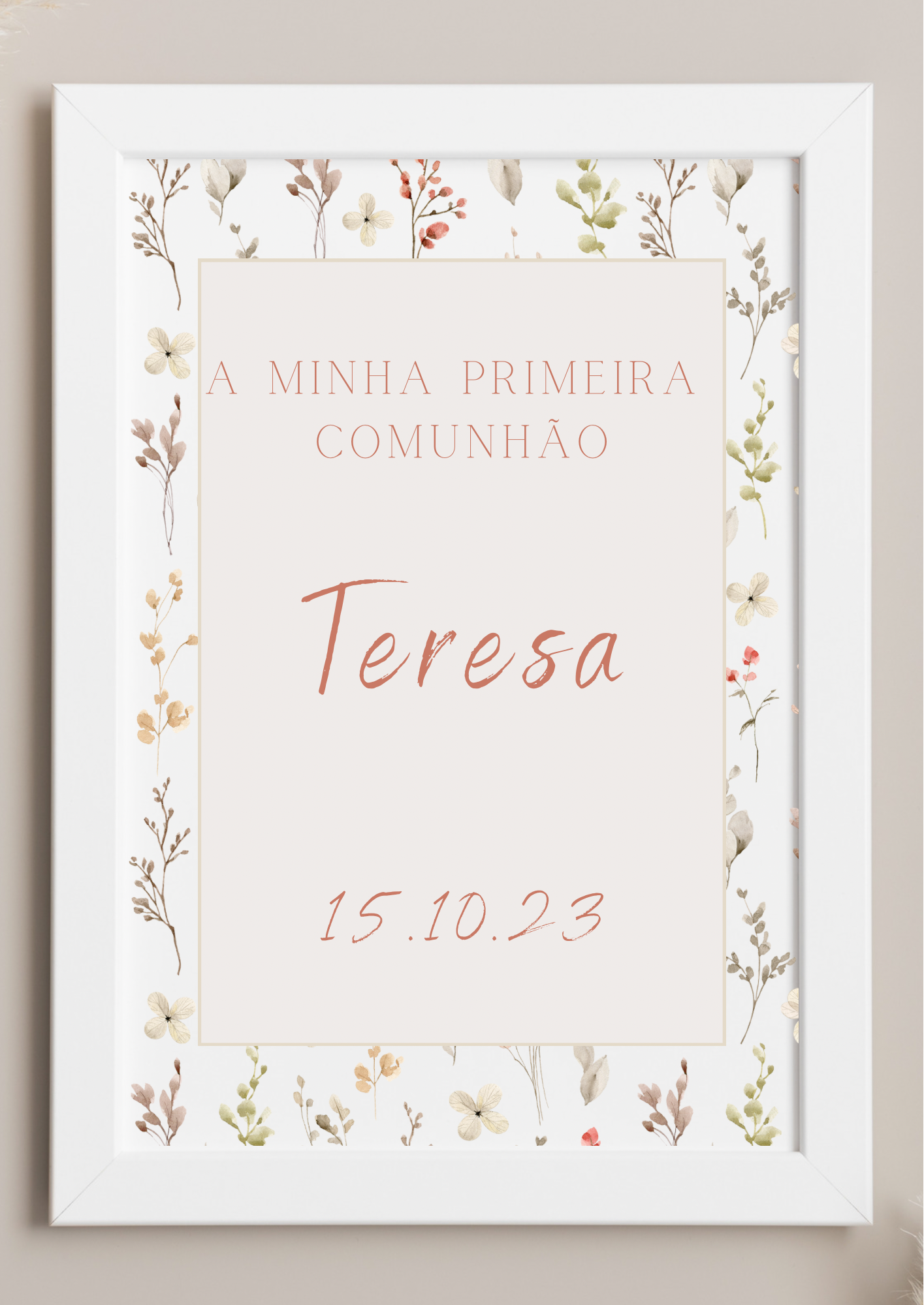 Poster de Mesa de Bolo - Tema Flores da Floresta