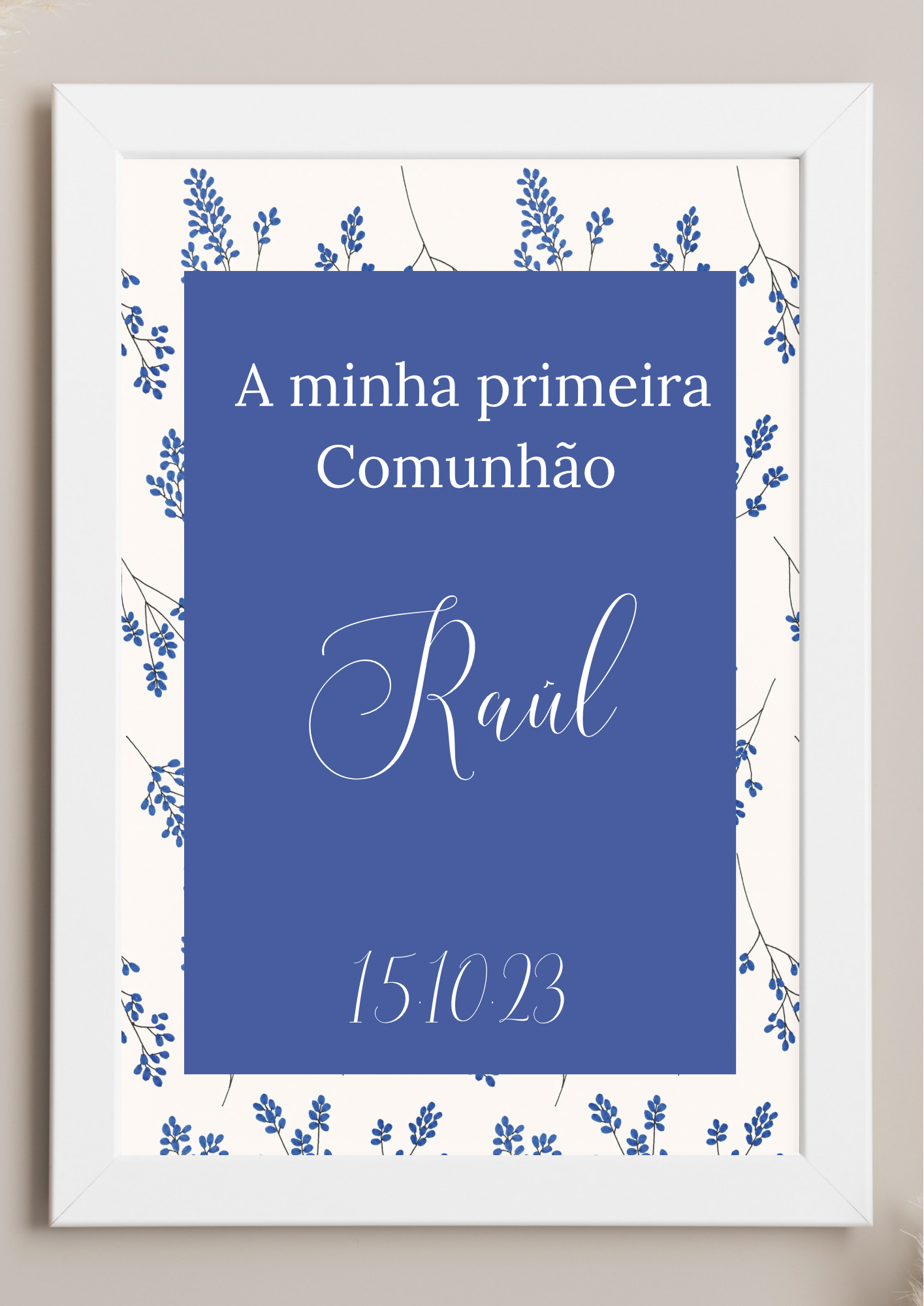 Poster de Mesa de Bolo - Tema Raminho Azul
