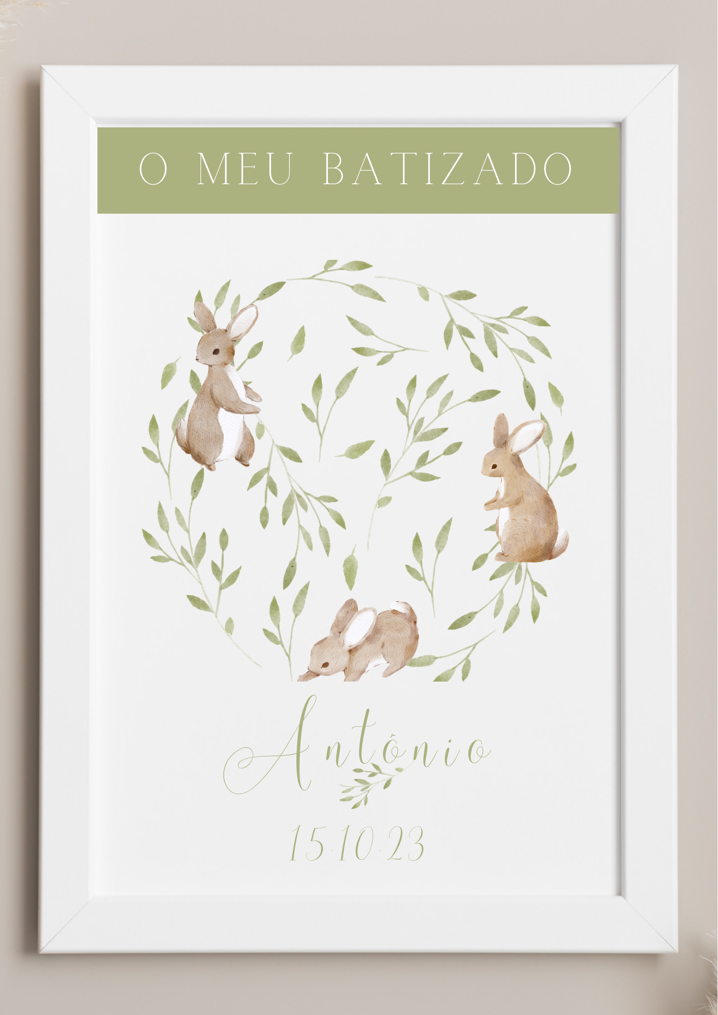 Poster de Mesa de Bolo - Tema Coelhinhos