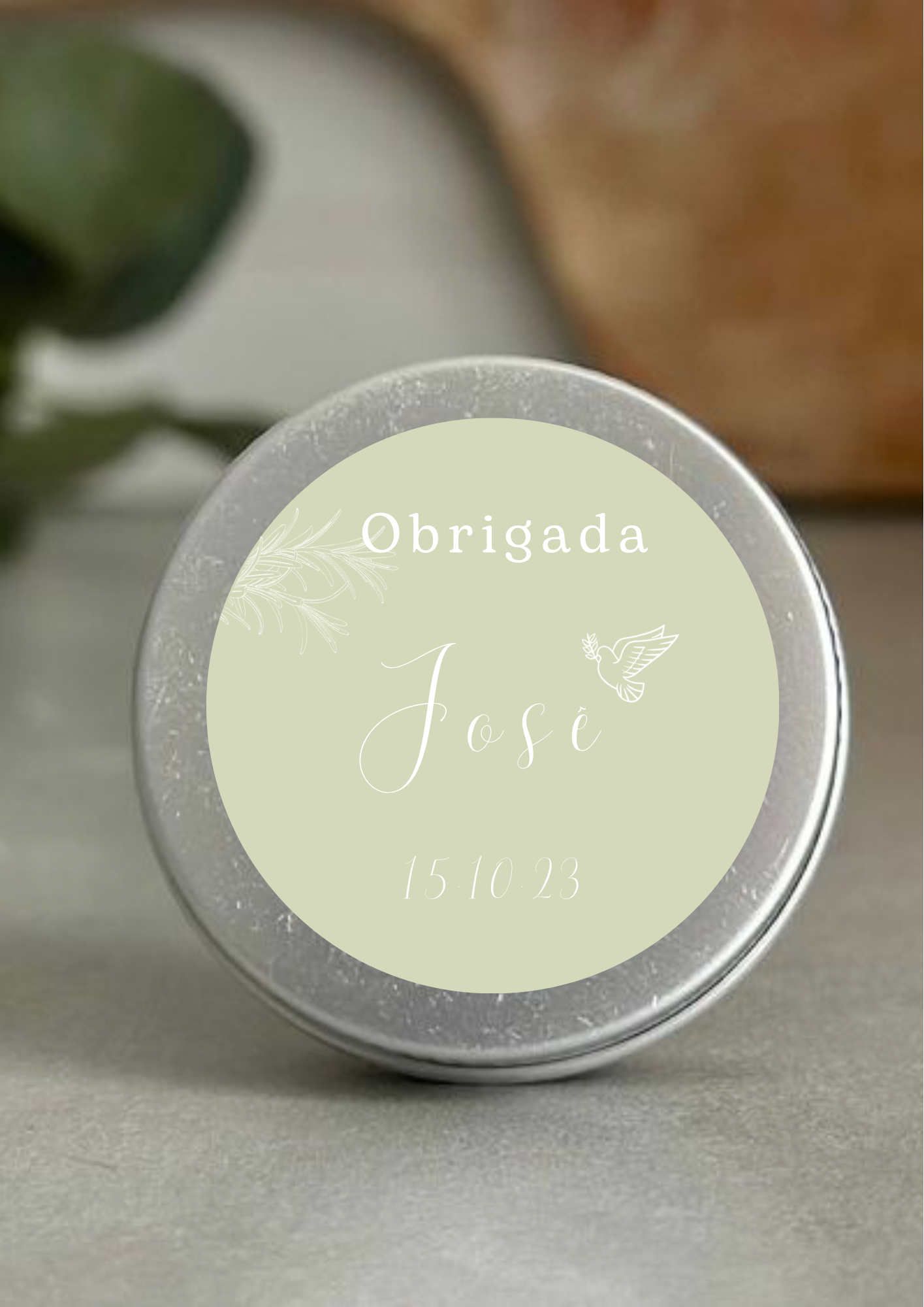 Etiqueta Redonda Grande - Tema Floresta Verde
